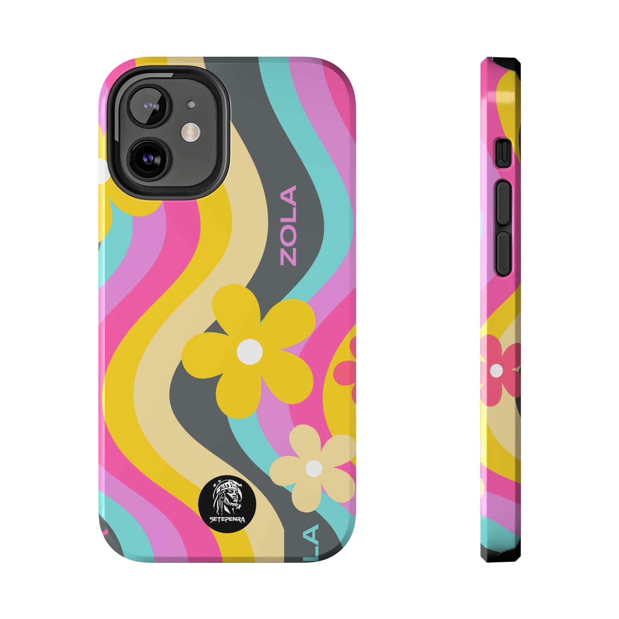 Zola Tough Phone Case (For iPhone, Galaxy & More) - Dark Grey Wave SETEPENRA Phone Case.