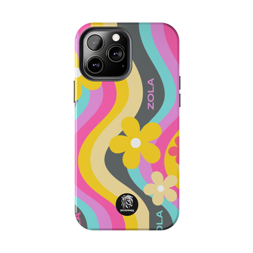 Zola Tough Phone Case (For iPhone, Galaxy & More) - Dark Grey Wave