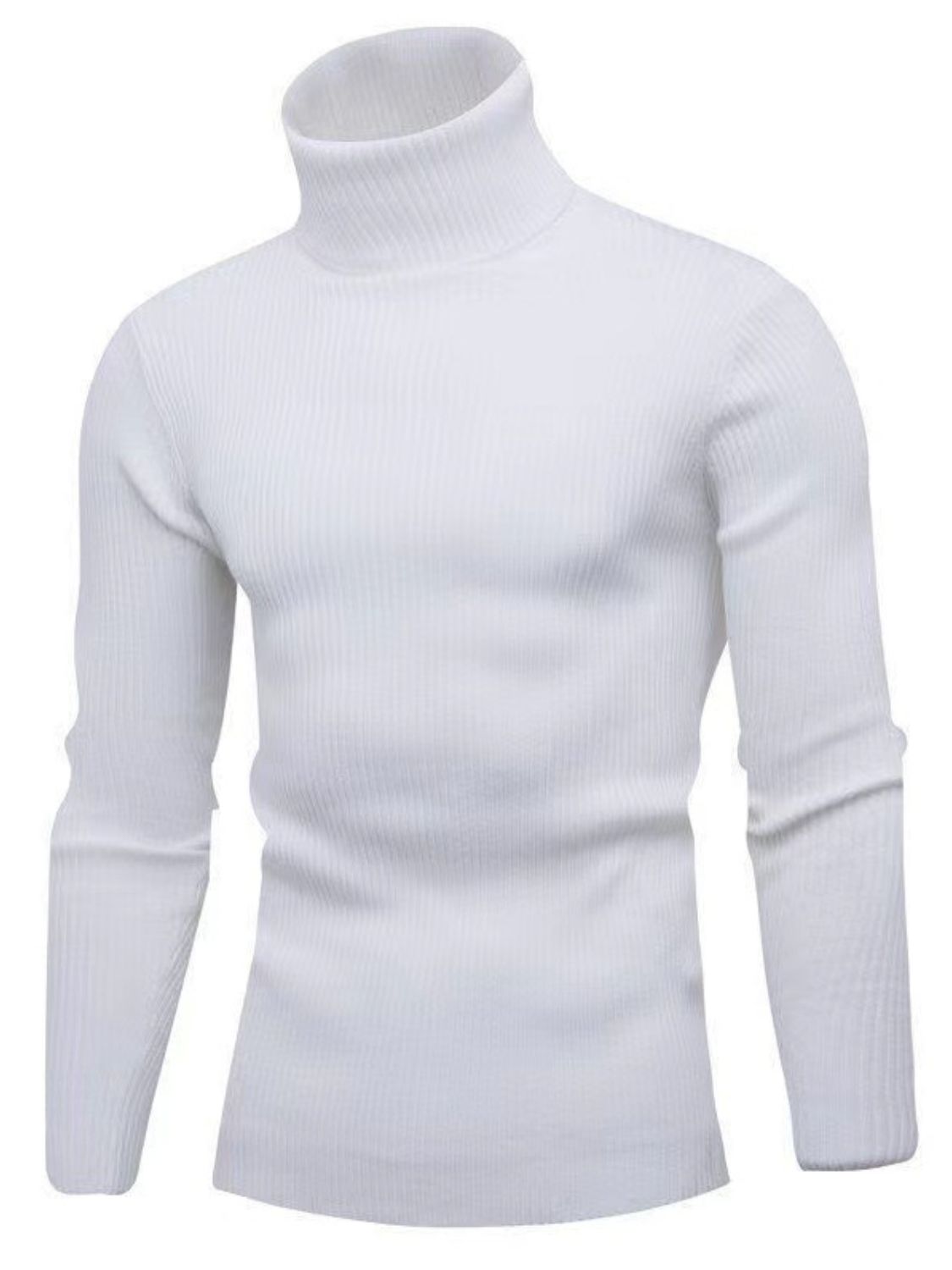 Men's Turtleneck Long Sleeve Ribbed Sweater SETEPENRA .