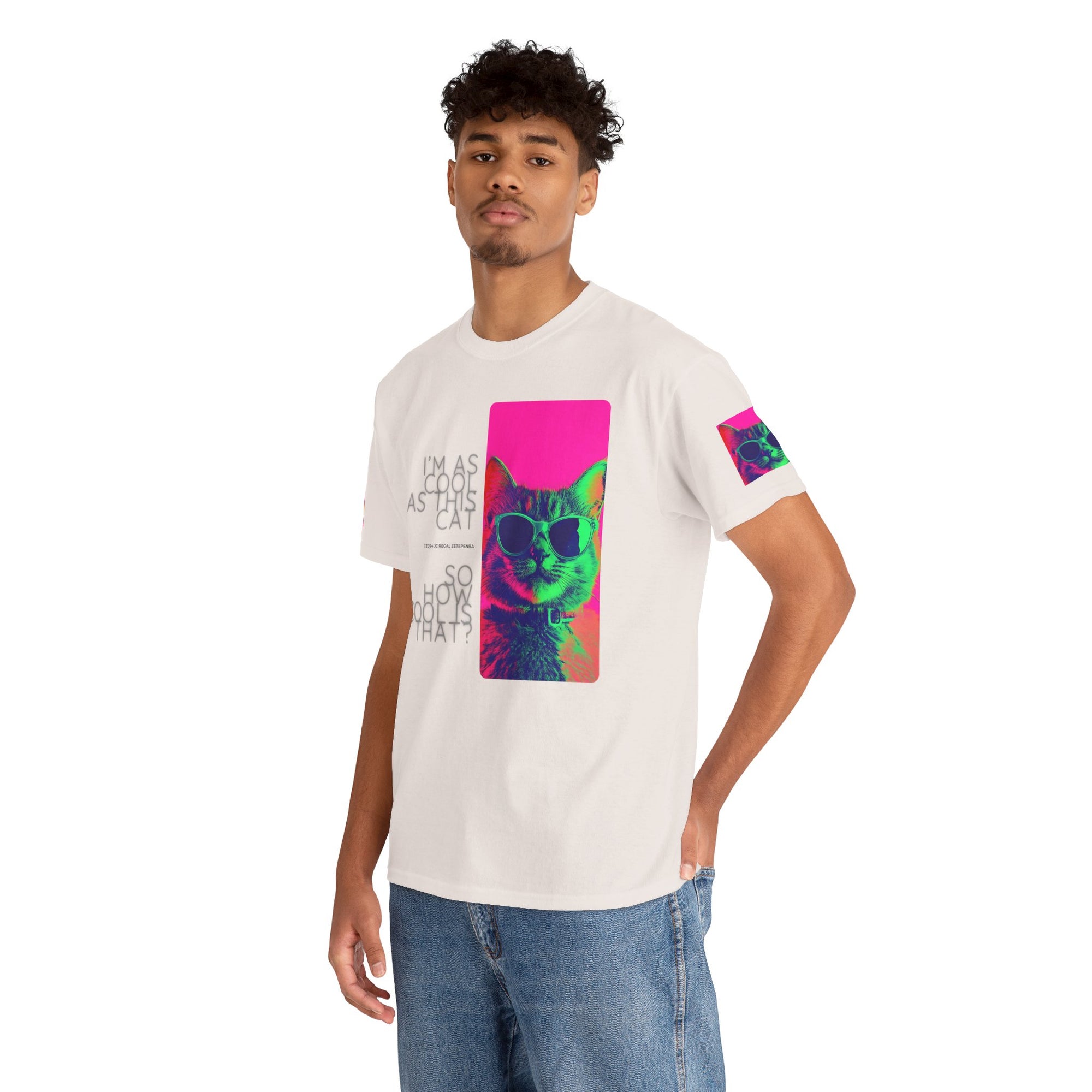 Cool Cat (Whiskers 1) Unisex Heavy Cotton Tee