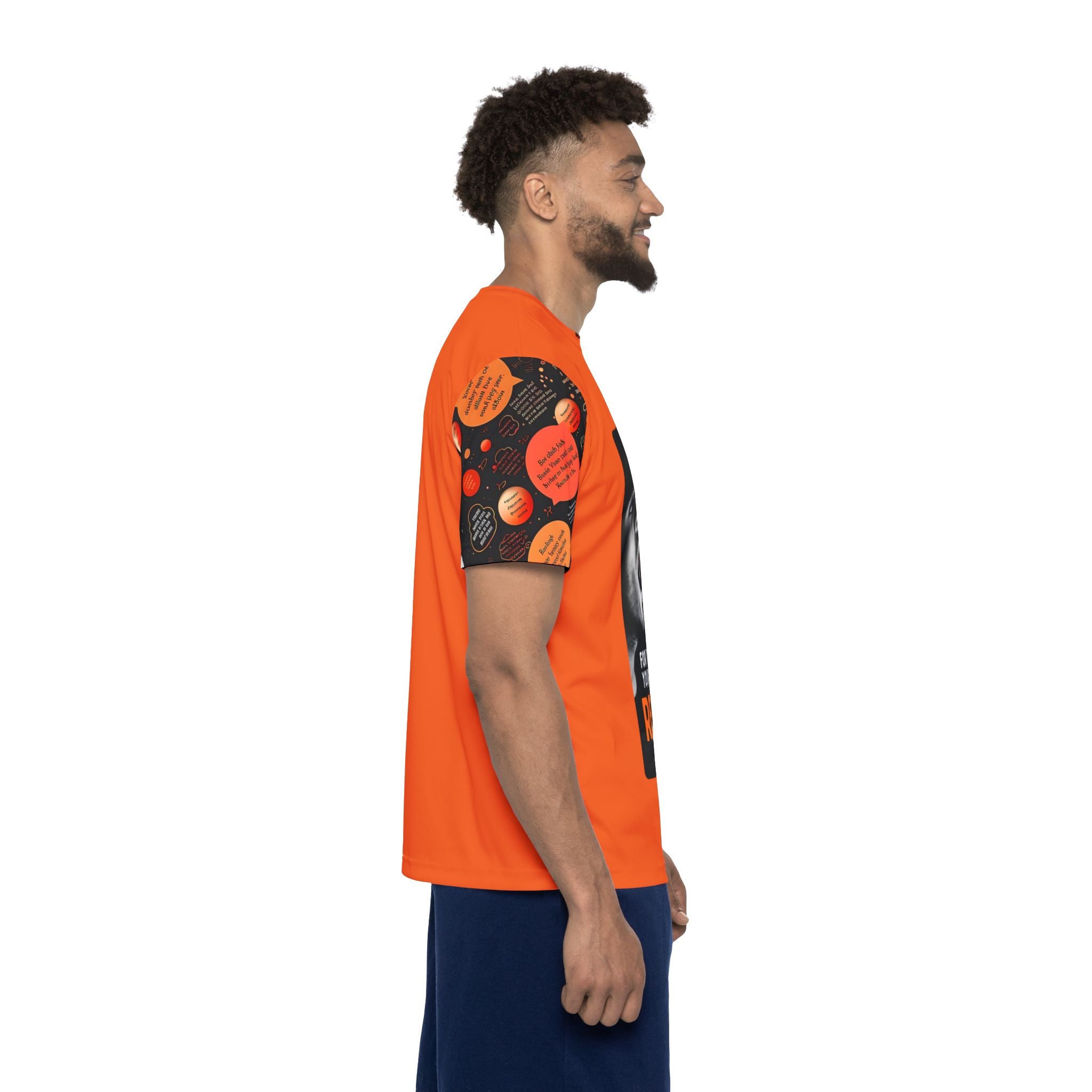 Mind Your Words Men's Sports Jersey (Orange) SETEPENRA All Over Prints.