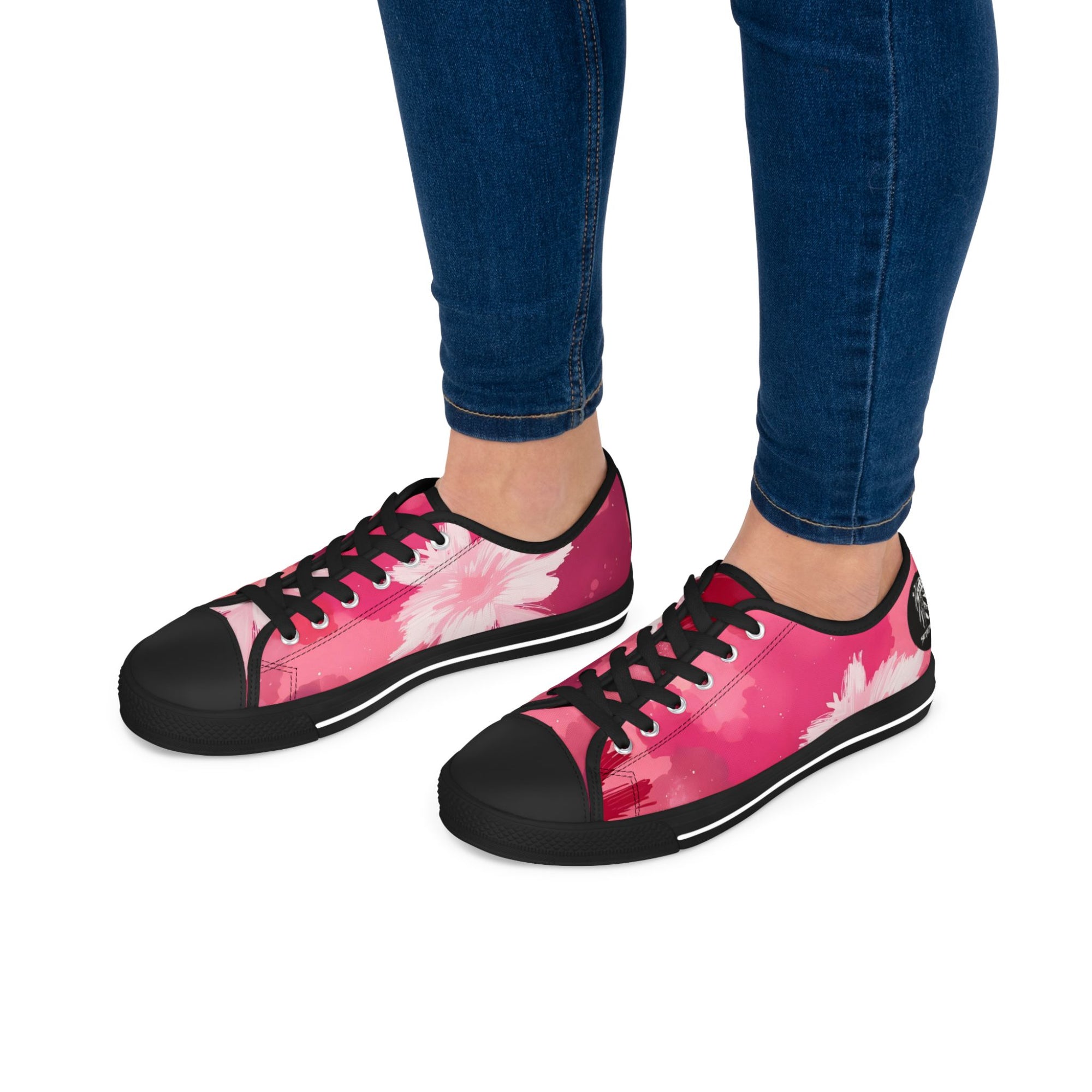 Pinking Bloom Women's Low Top Sneakers SETEPENRA Shoes.