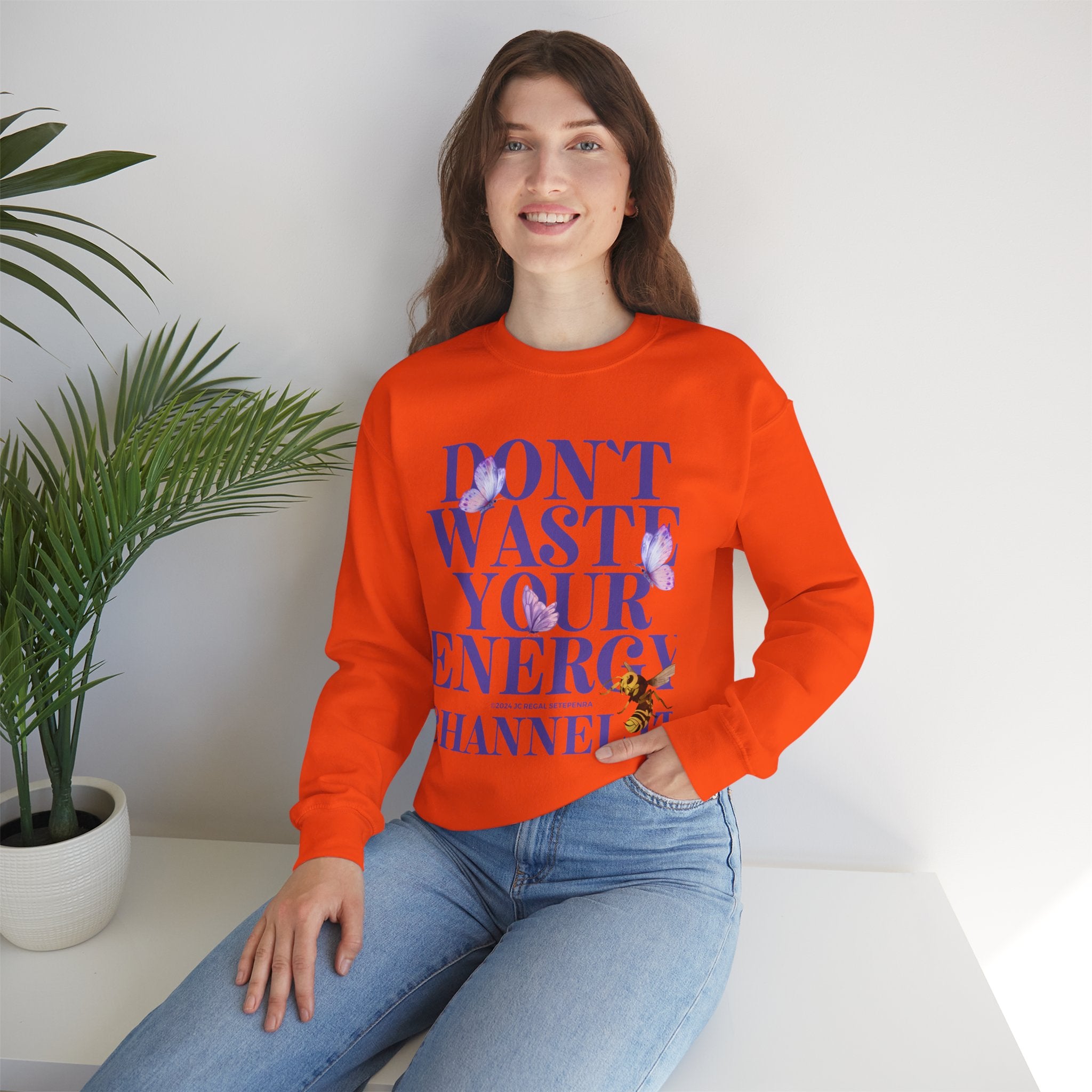 Channel It Unisex Heavy Blend™ Crewneck Sweatshirt (Purple Print)