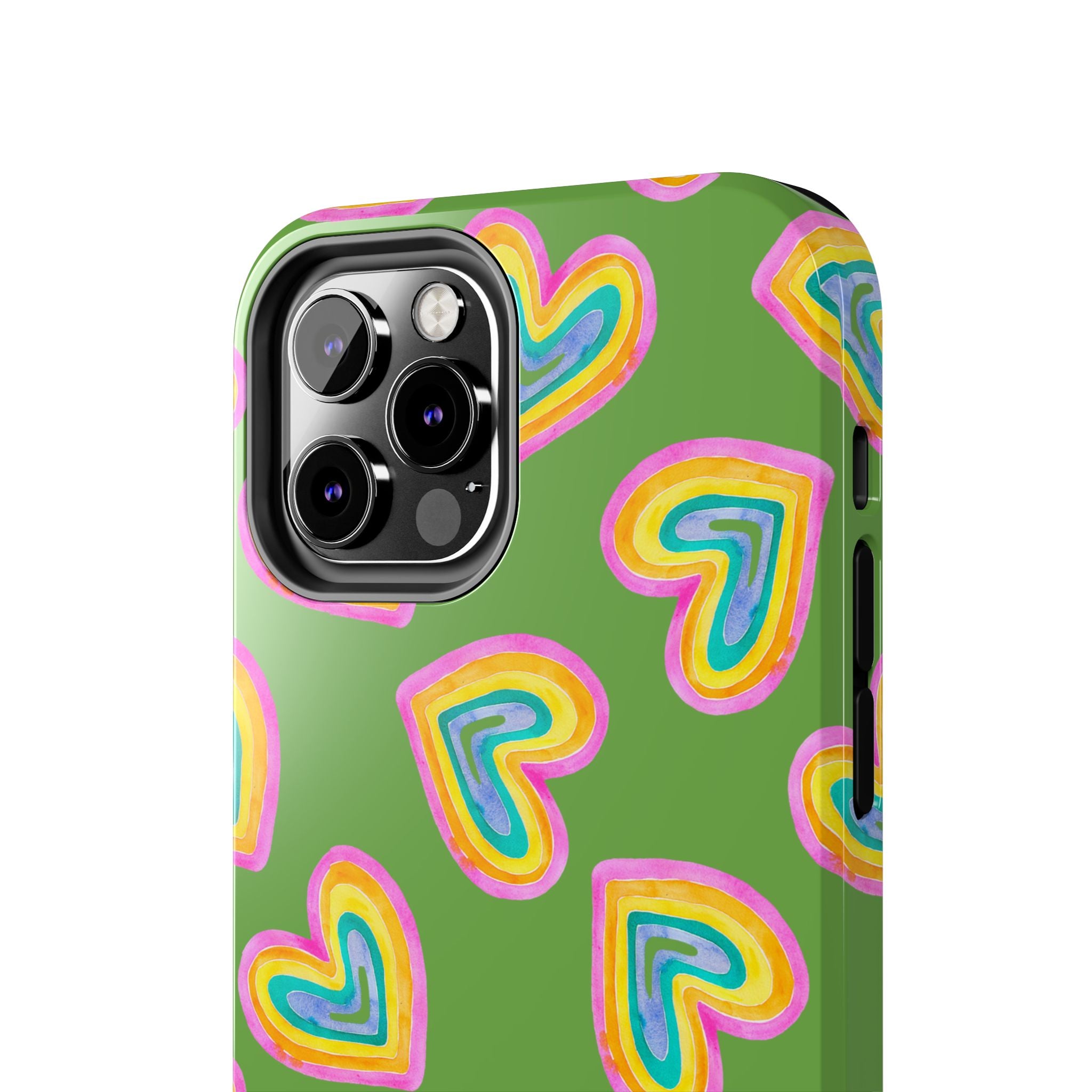 Rainbow Heart Tough Phone Case (For iPhone, Galaxy & More) - Green