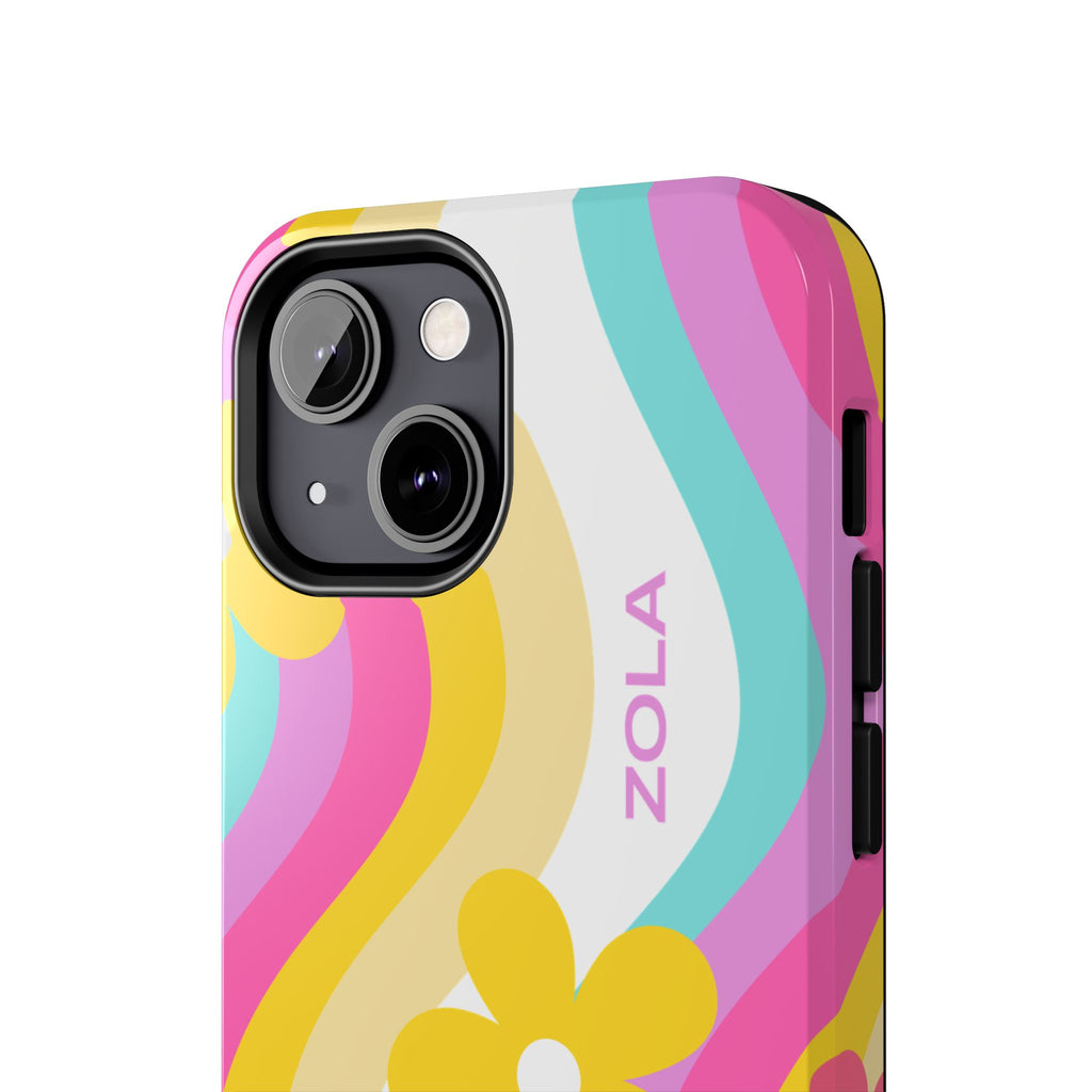 Zola Tough Phone Case (For iPhone, Galaxy & More) - White Wave