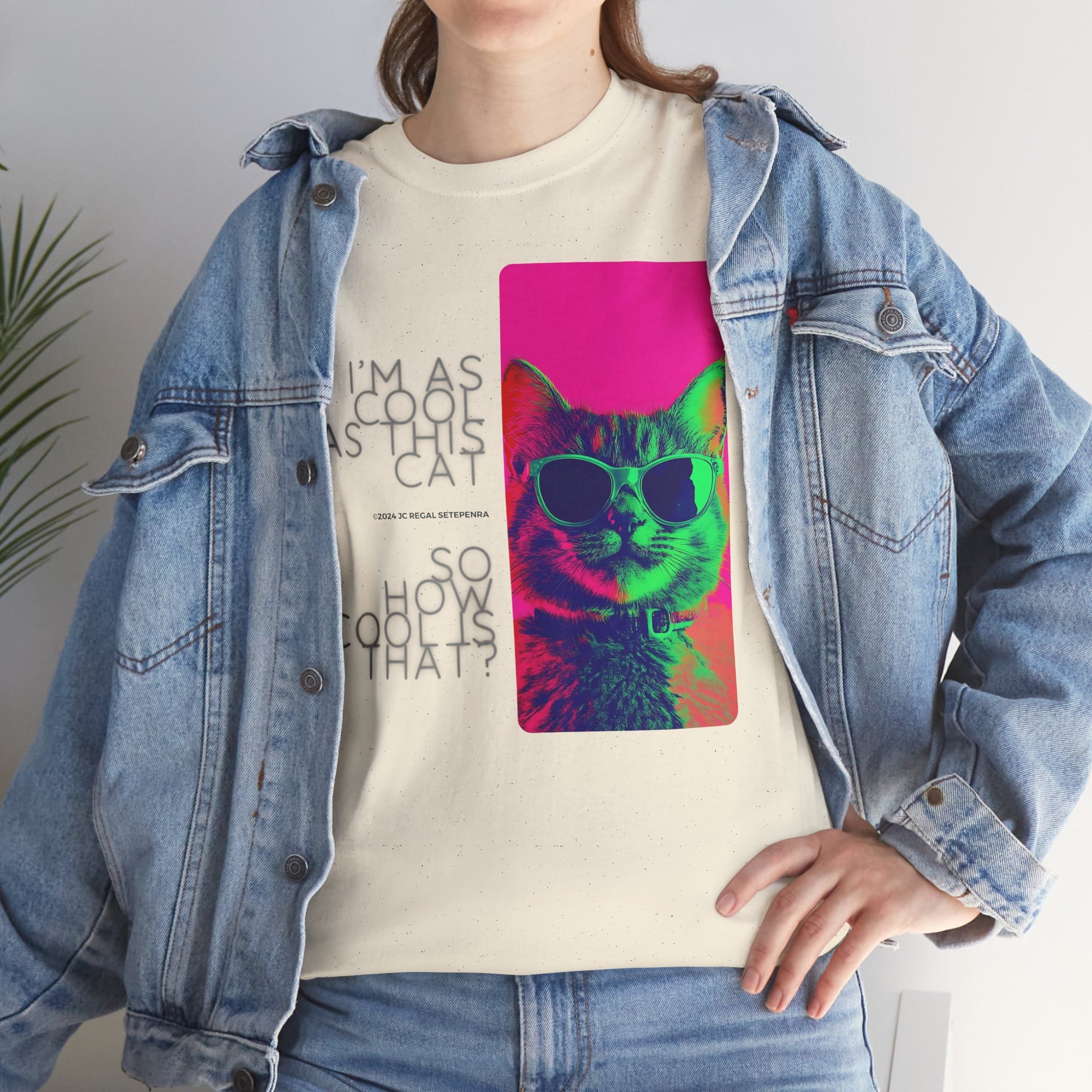 Cool Cat (Whiskers 1) Unisex Heavy Cotton Tee