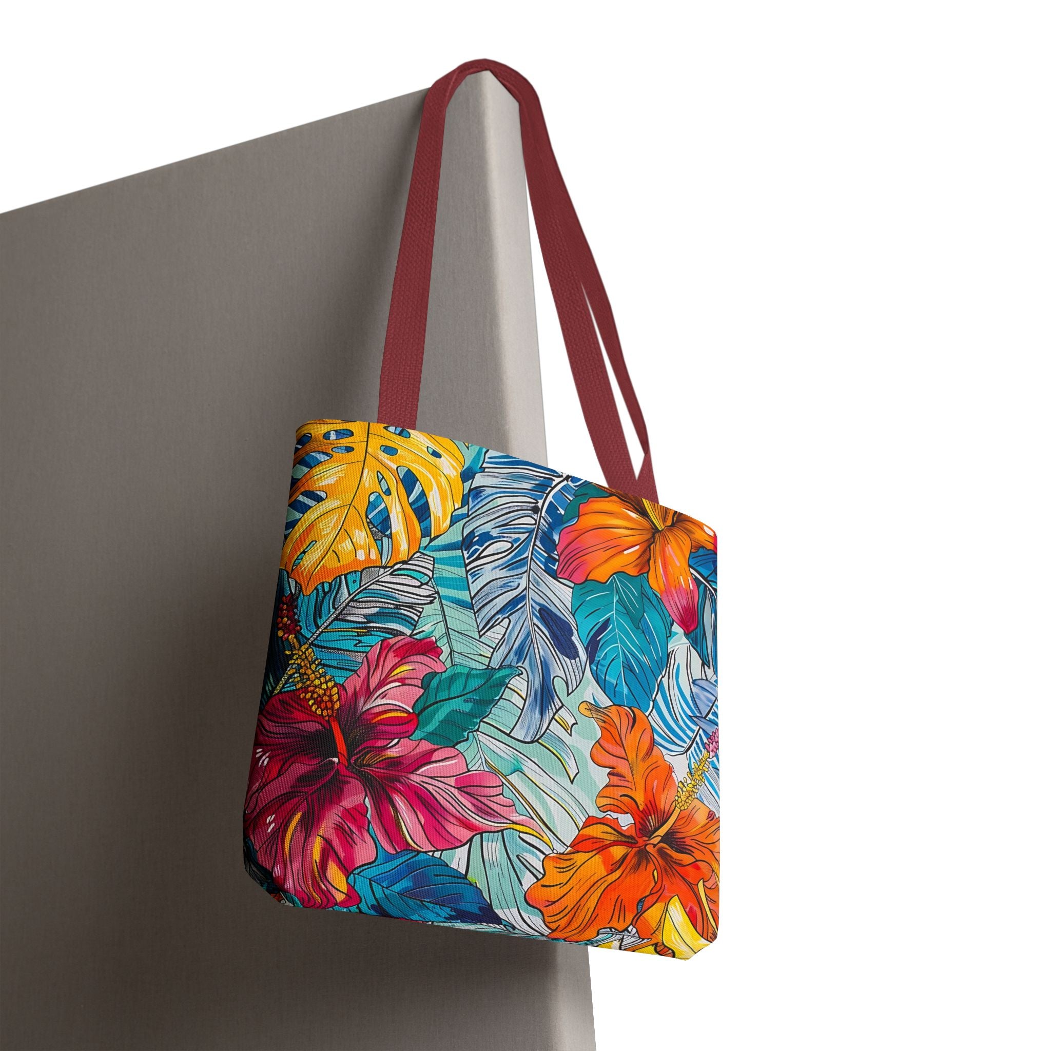 Monstera Hibiscus Tote Bag