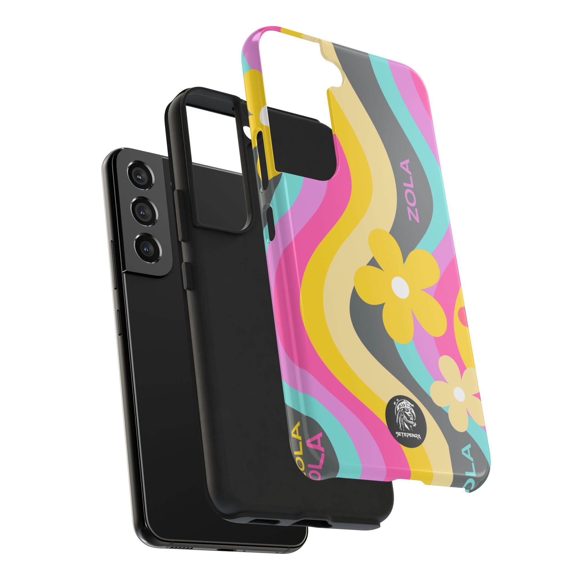 Zola Tough Phone Case (For iPhone, Galaxy & More) - Dark Grey Wave