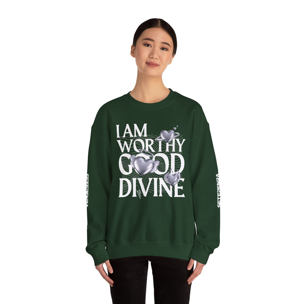 I AM WORTHY GOOD DIVINE Unisex Heavy Blend™ Crewneck Sweatshirt