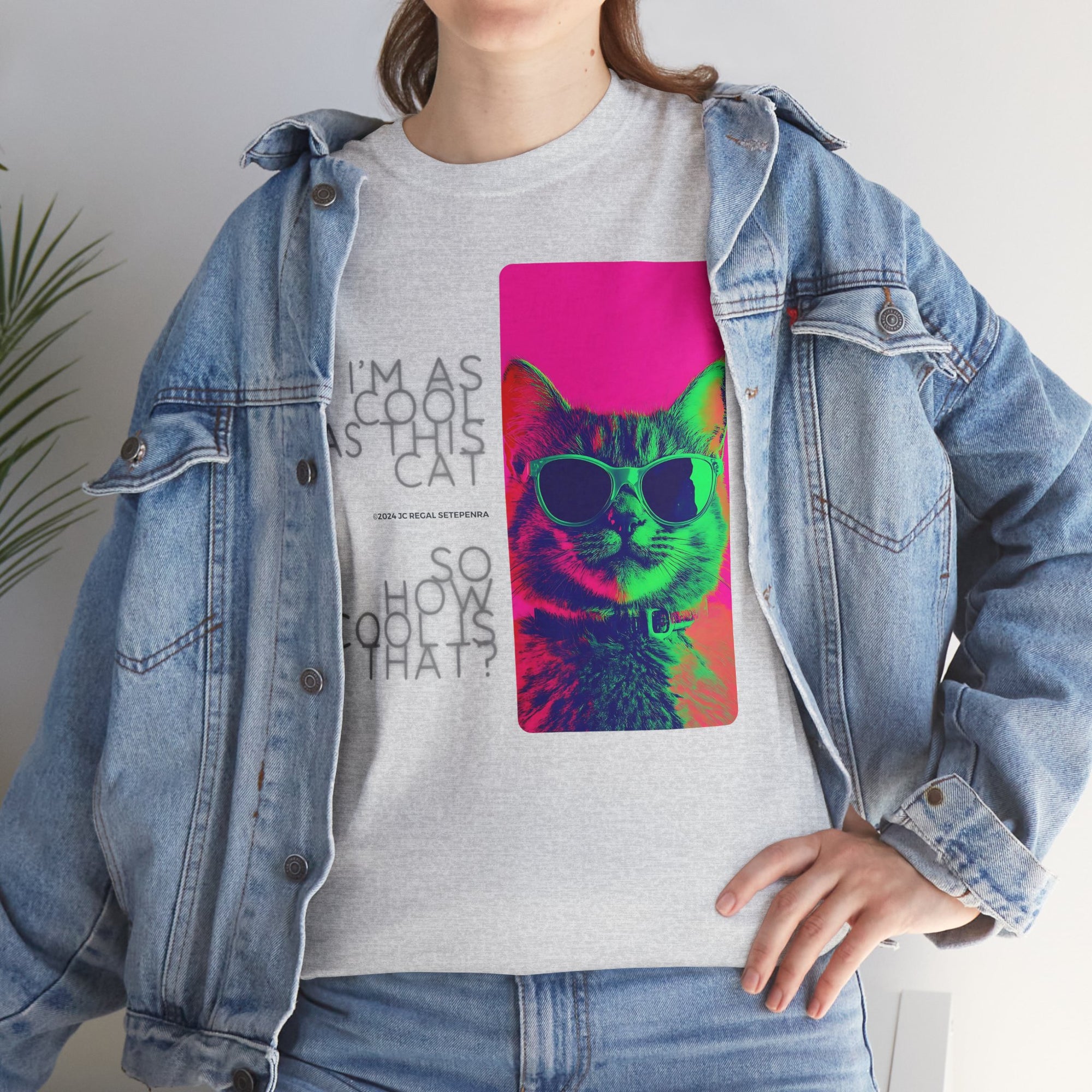 Cool Cat (Whiskers 1) Unisex Heavy Cotton Tee
