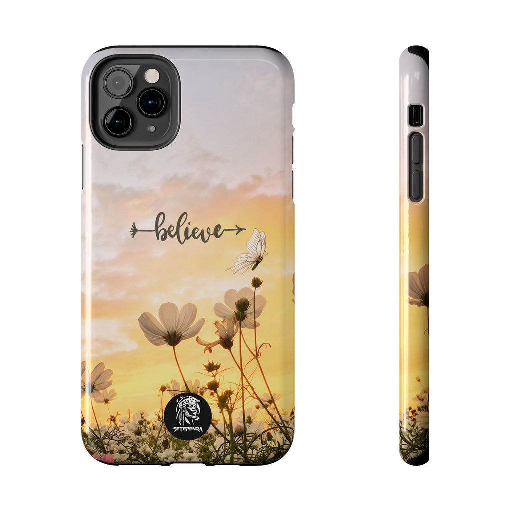 Believe Tough Phone Case (For iPhone, Galaxy & More) - Aesthetic Flower SETEPENRA Phone Case.