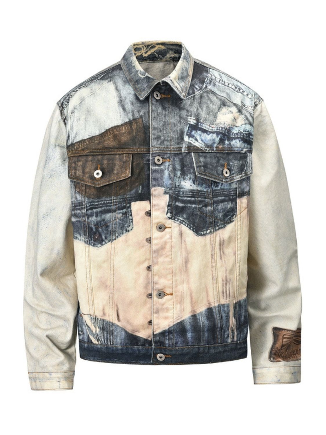 Men's Lace Up Back Button Up Denim Jacket SETEPENRA .