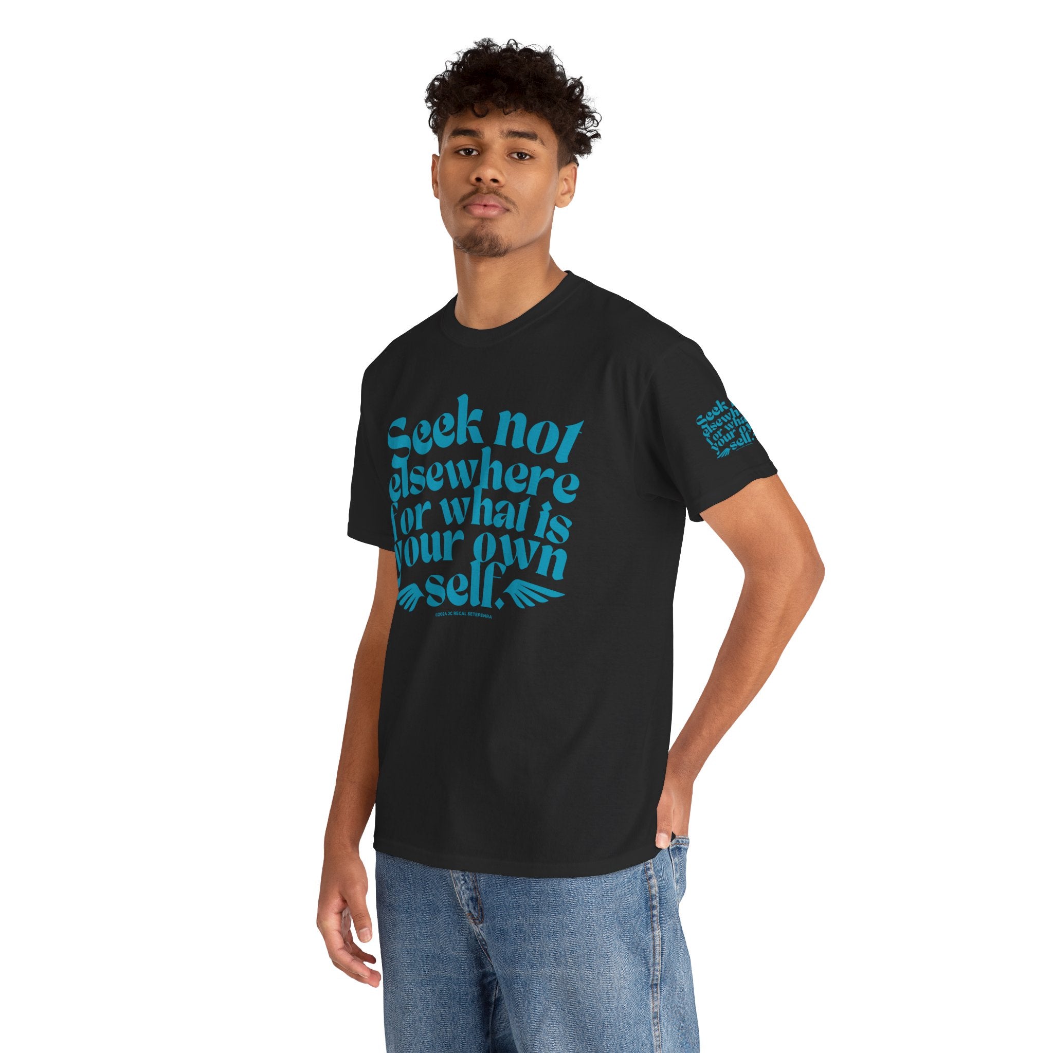 Seek Not Elsewhere (Aqua Edition) Unisex Heavy Cotton Tee SETEPENRA T-Shirt.