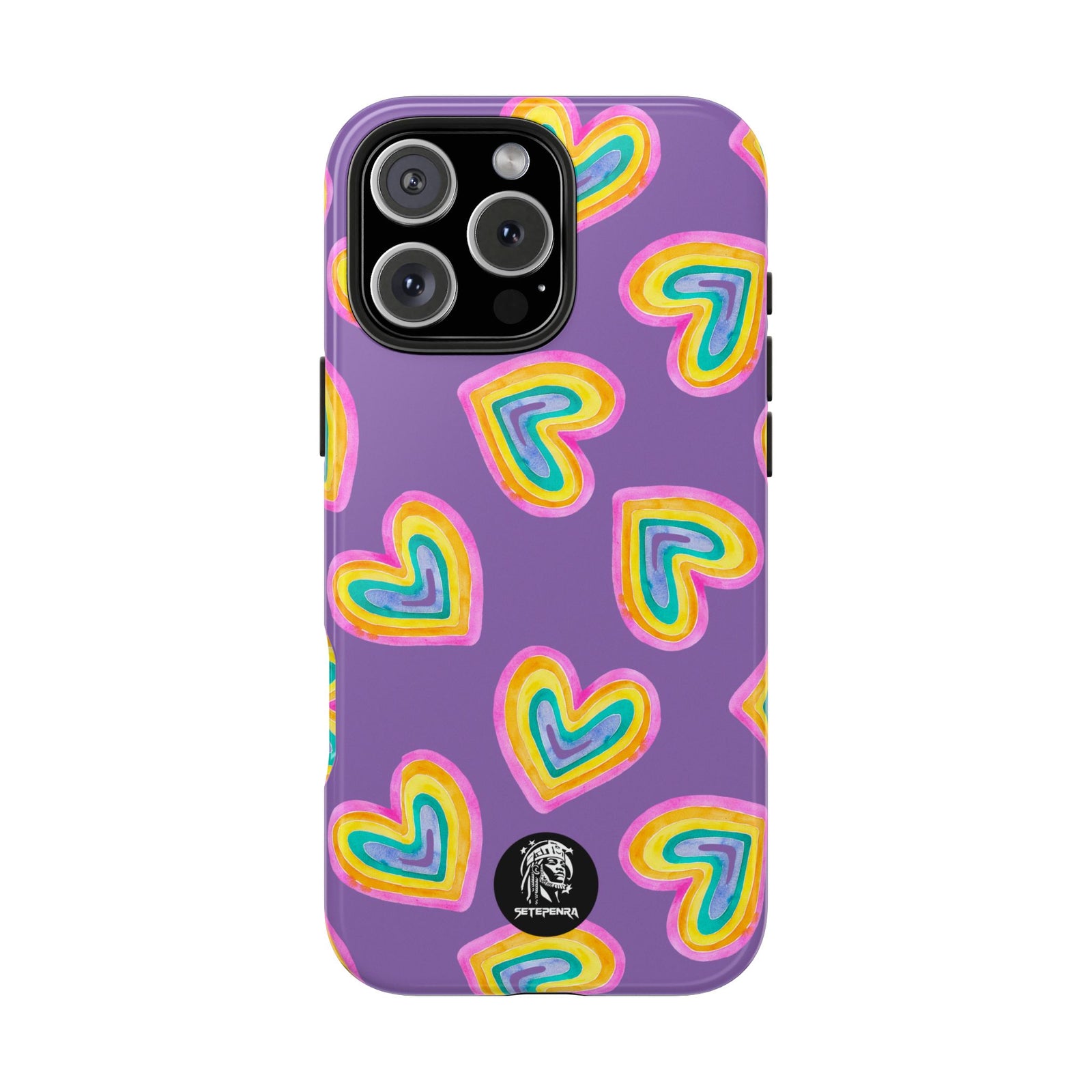 Rainbow Heart Tough Phone Case (For iPhone, Galaxy & More) - Light Purple SETEPENRA Phone Case.