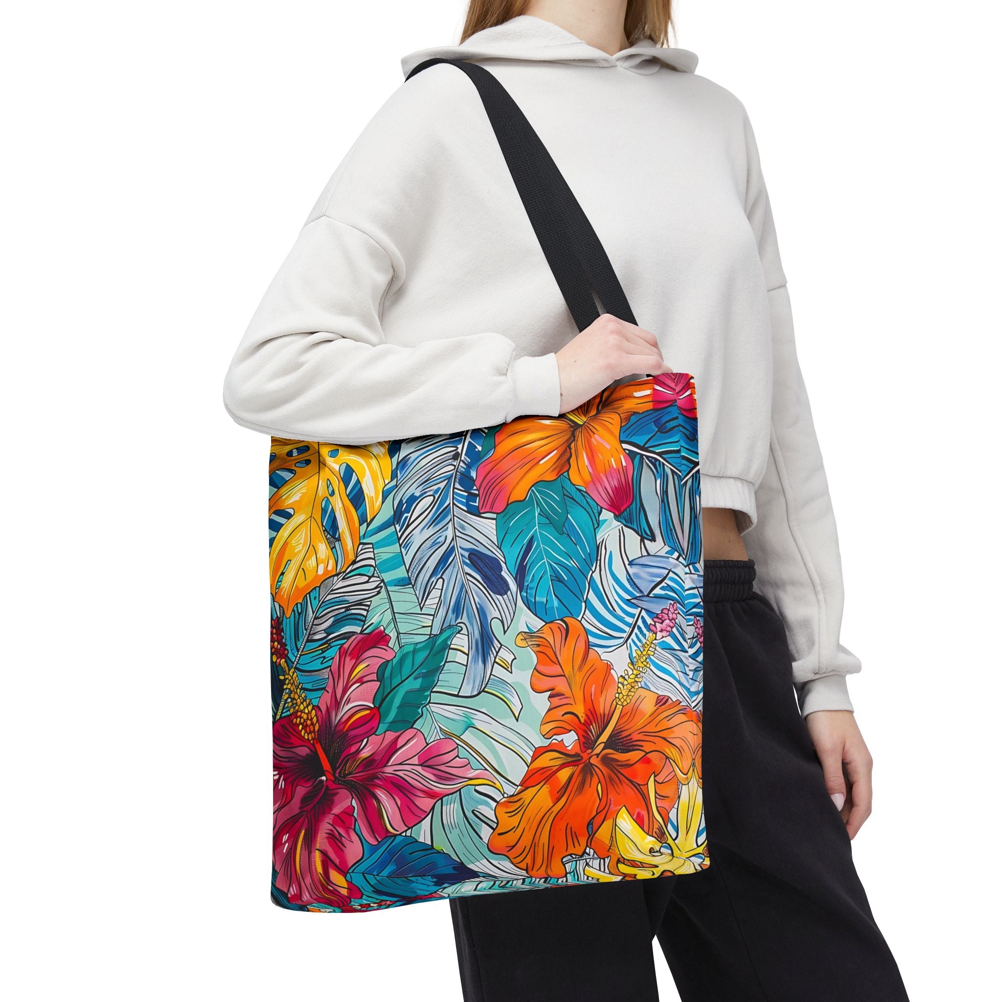 Monstera Hibiscus Tote Bag