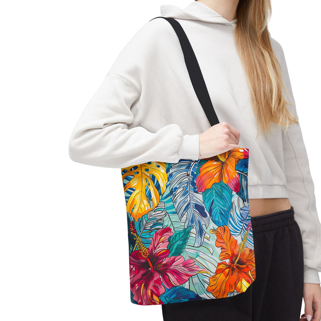 Monstera Hibiscus Tote Bag