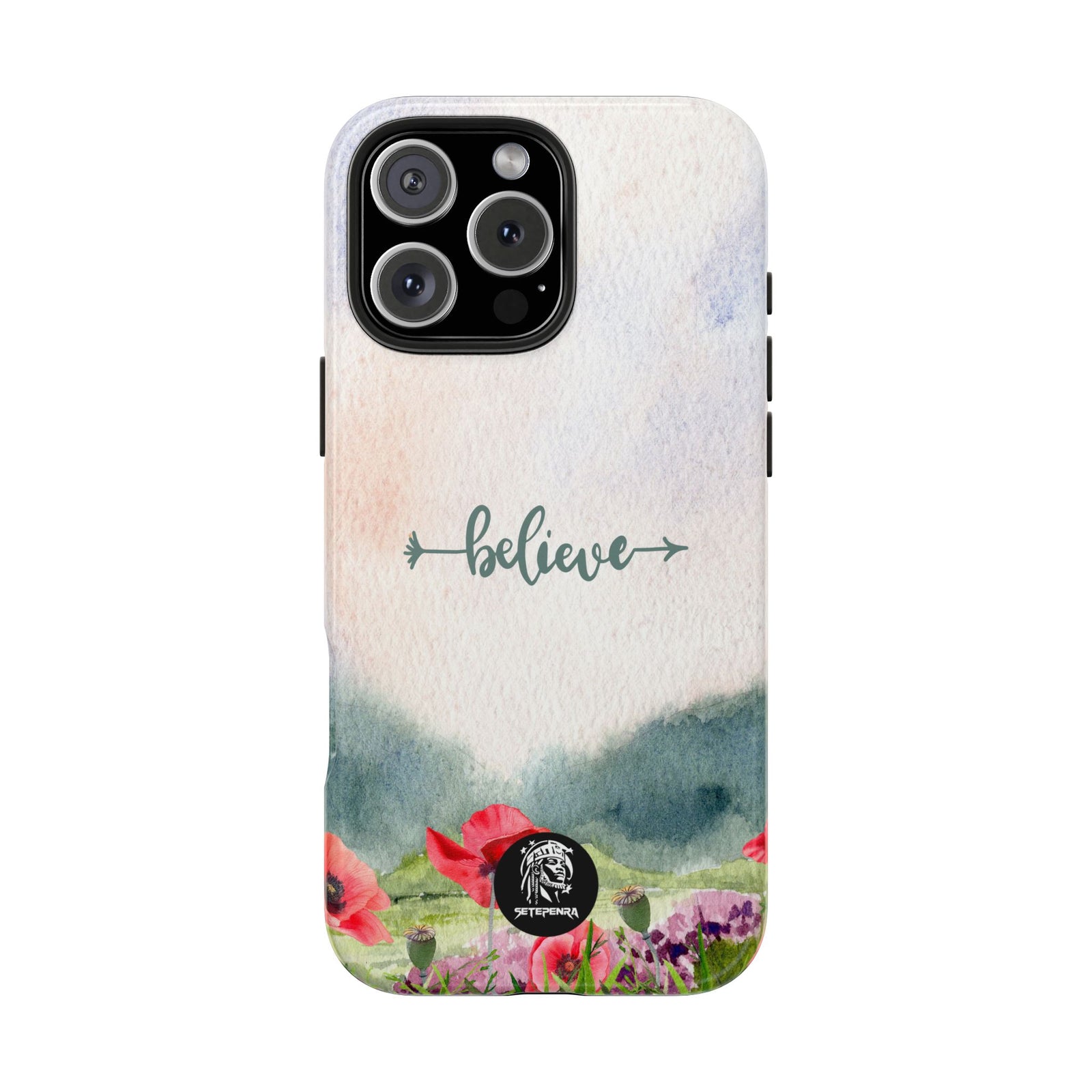 Believe Tough Phone Case (For iPhone, Galaxy & More) - Watercolor Flower SETEPENRA Phone Case.