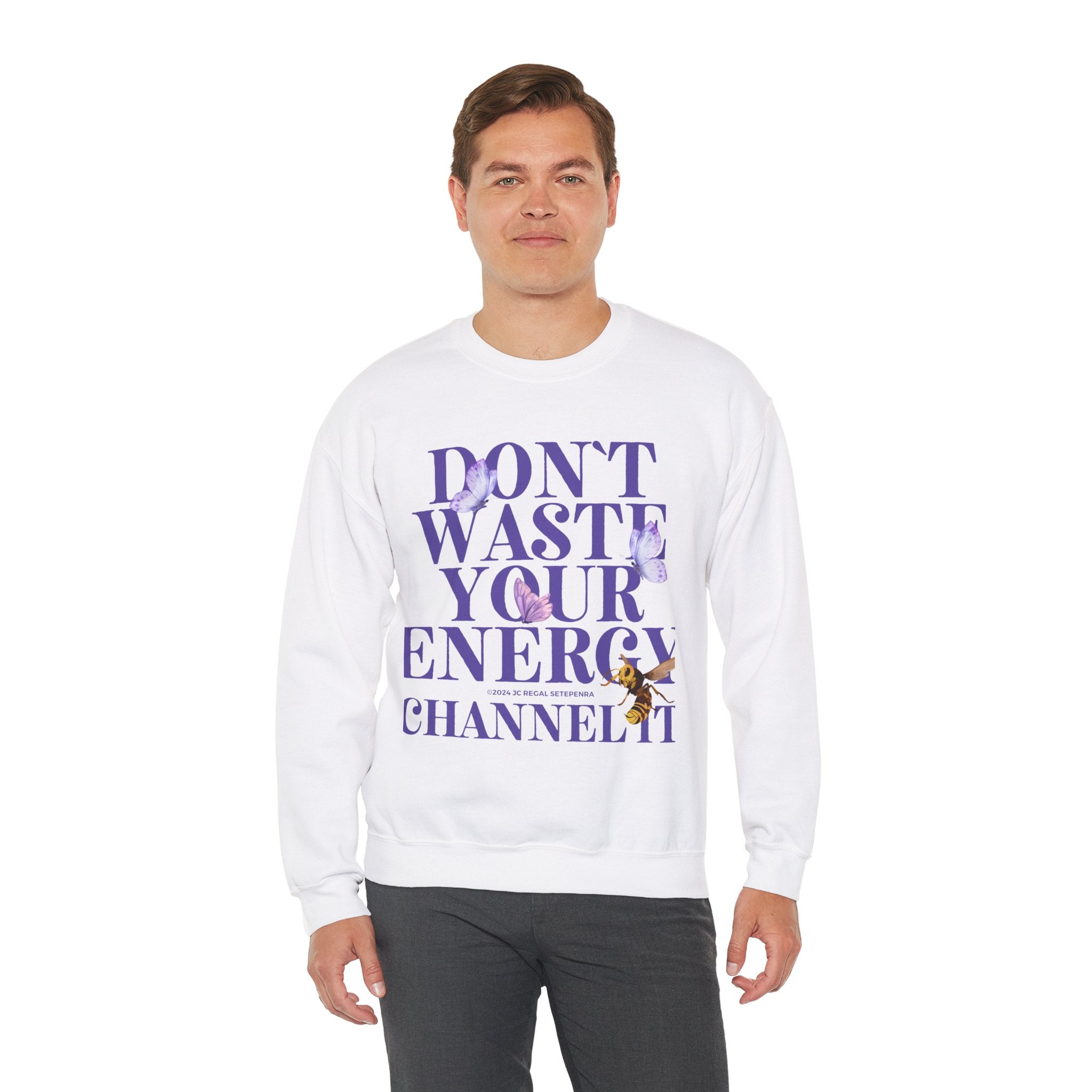 Channel It Unisex Heavy Blend™ Crewneck Sweatshirt (Purple Print)
