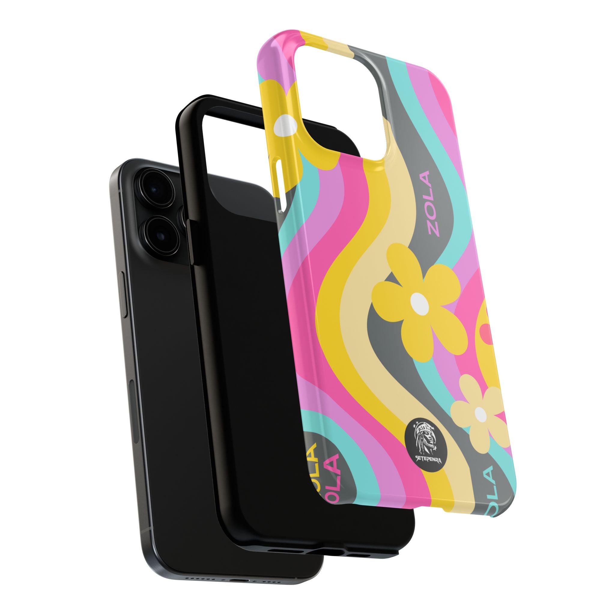 Zola Tough Phone Case (For iPhone, Galaxy & More) - Dark Grey Wave