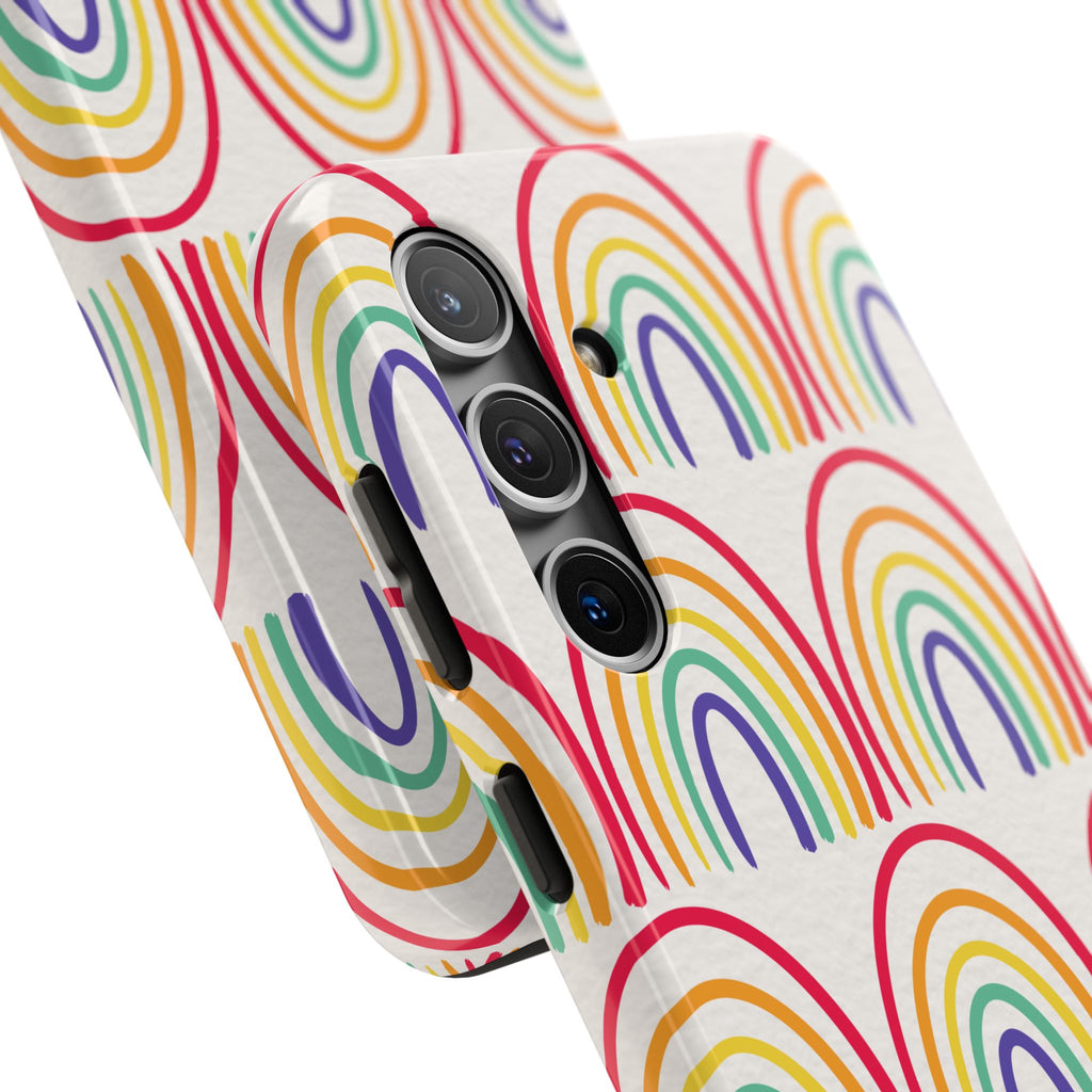 Retro Rainbow Tough Phone Case (For iPhone, Galaxy & More)