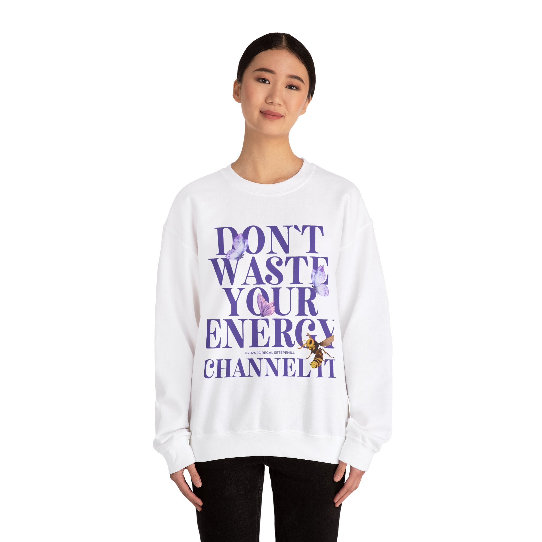 Channel It Unisex Heavy Blend™ Crewneck Sweatshirt (Purple Print) SETEPENRA Sweatshirt.