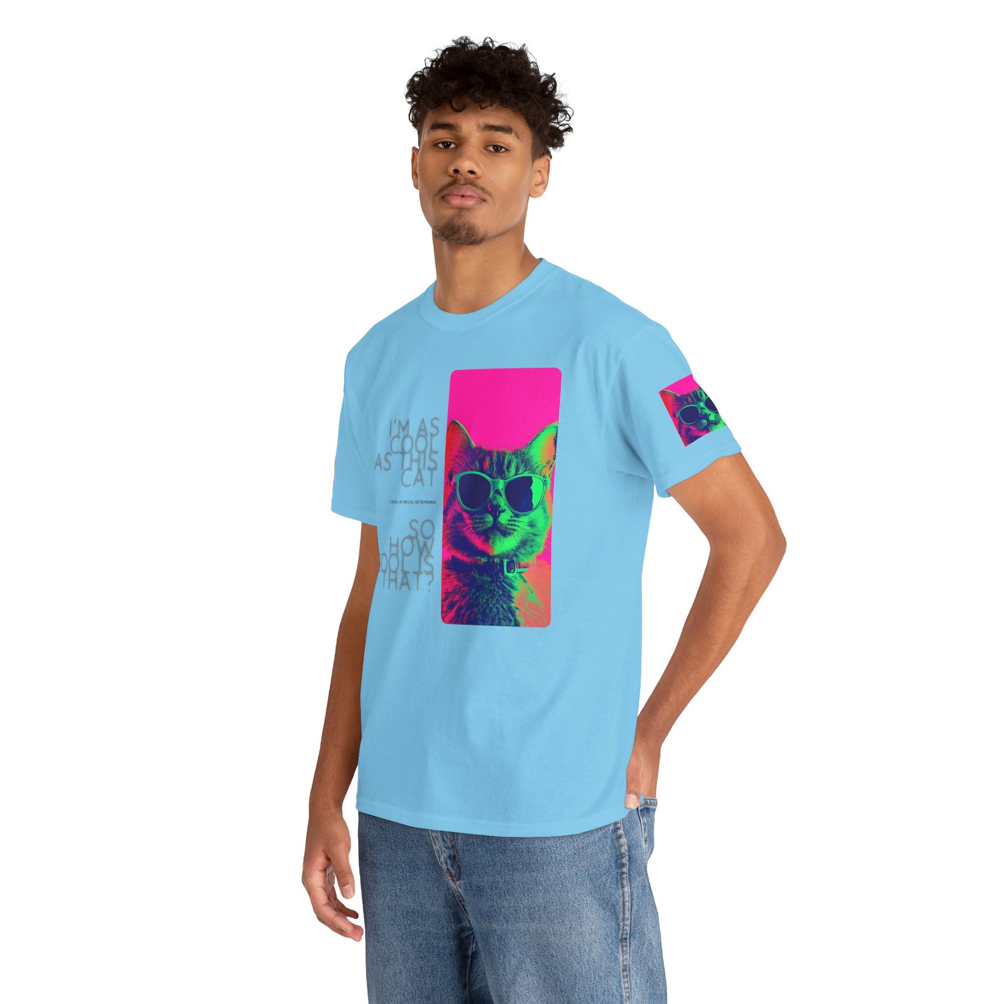 Cool Cat (Whiskers 1) Unisex Heavy Cotton Tee