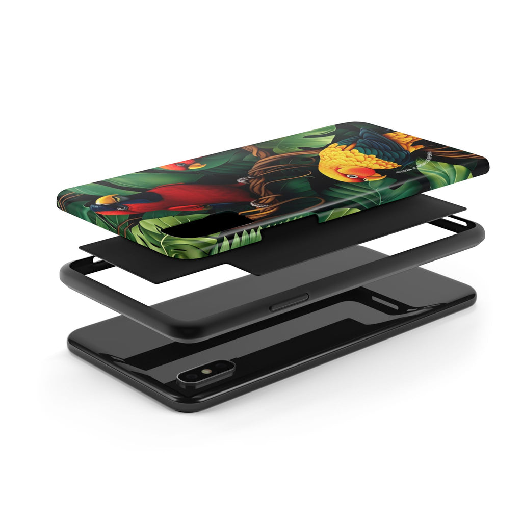 Tri-Parrot Tough Phone Case (For iPhone, Galaxy & More)