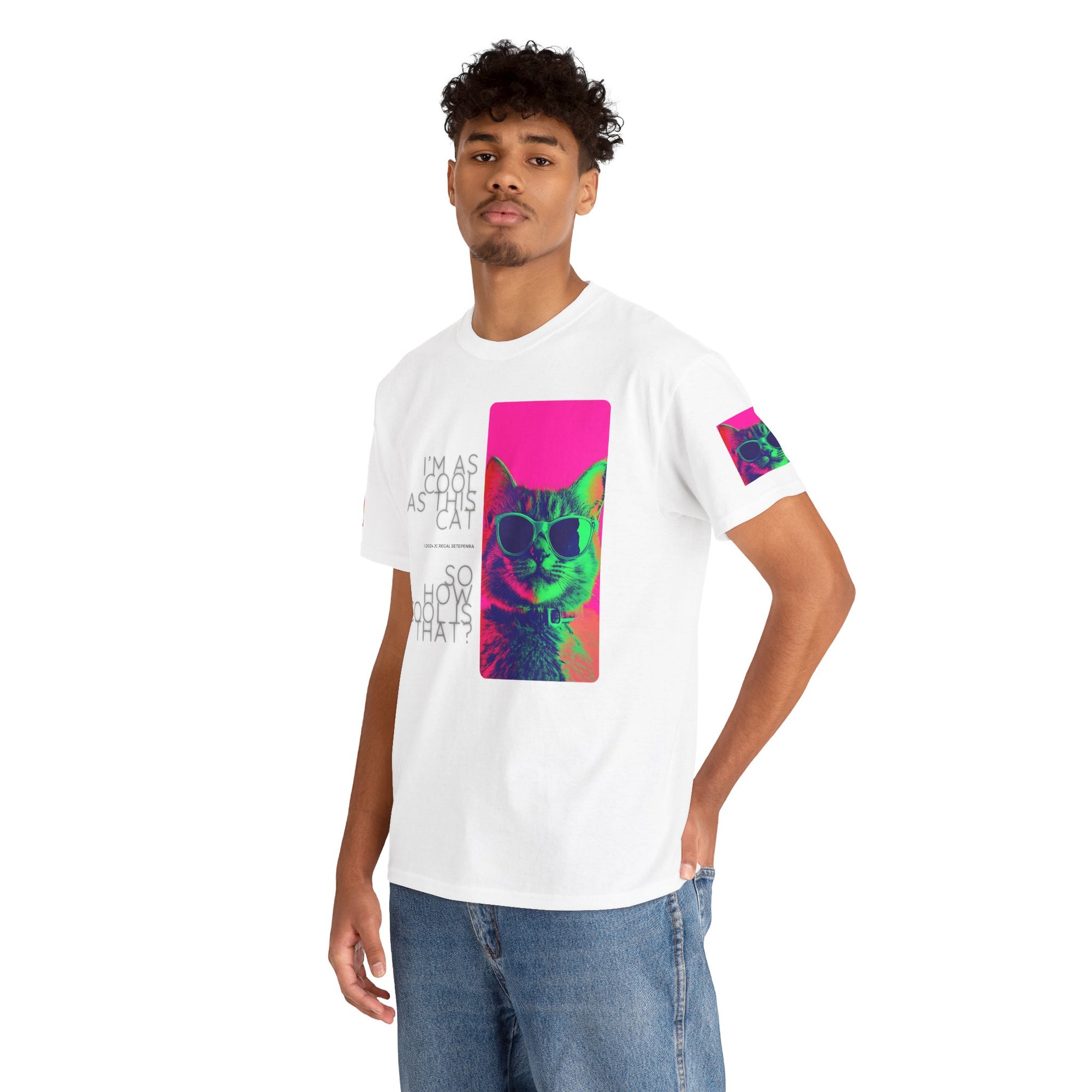Cool Cat (Whiskers 1) Unisex Heavy Cotton Tee
