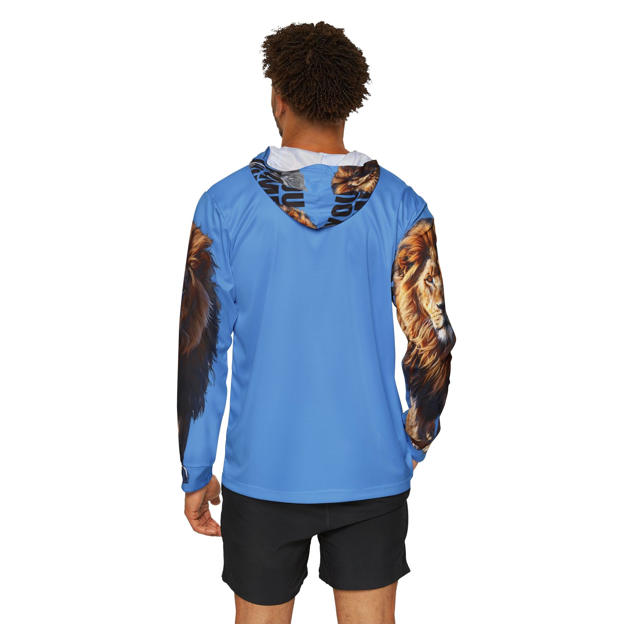 You Become What You Believe Men's Sports Warmup Hoodie (Light Blue) SETEPENRA All Over Prints.