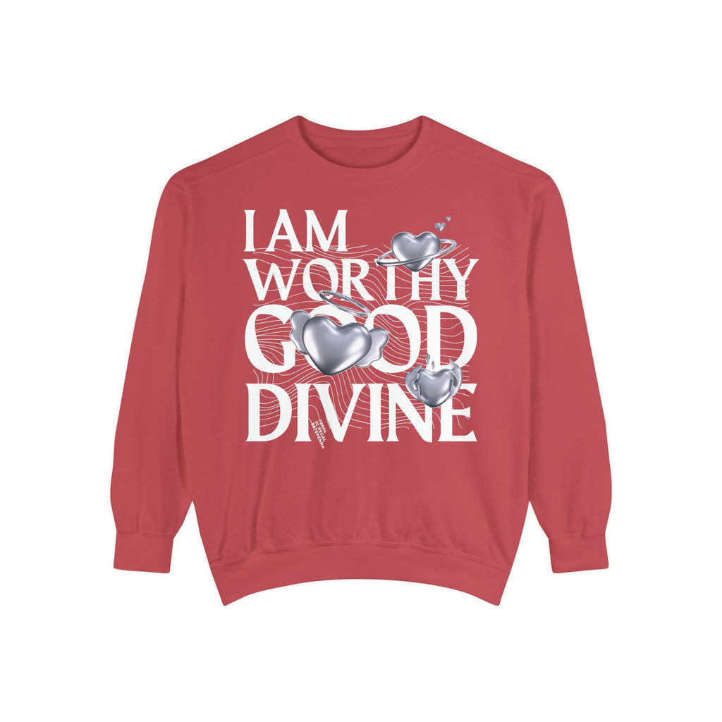 I AM WORTHY GOOD DIVINE Unisex Garment-Dyed Sweatshirt SETEPENRA Sweatshirt.