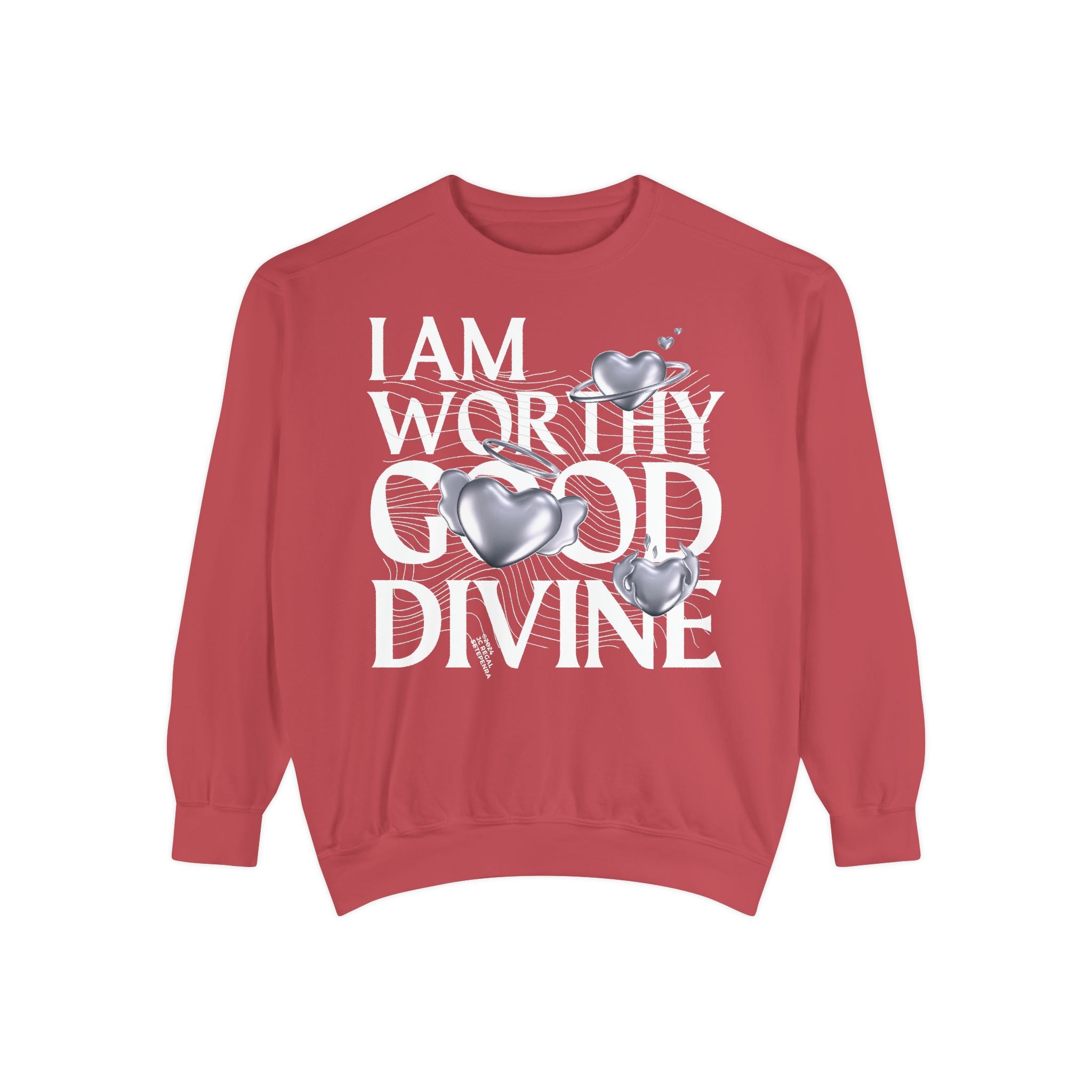 I AM WORTHY GOOD DIVINE Unisex Garment-Dyed Sweatshirt SETEPENRA Sweatshirt.