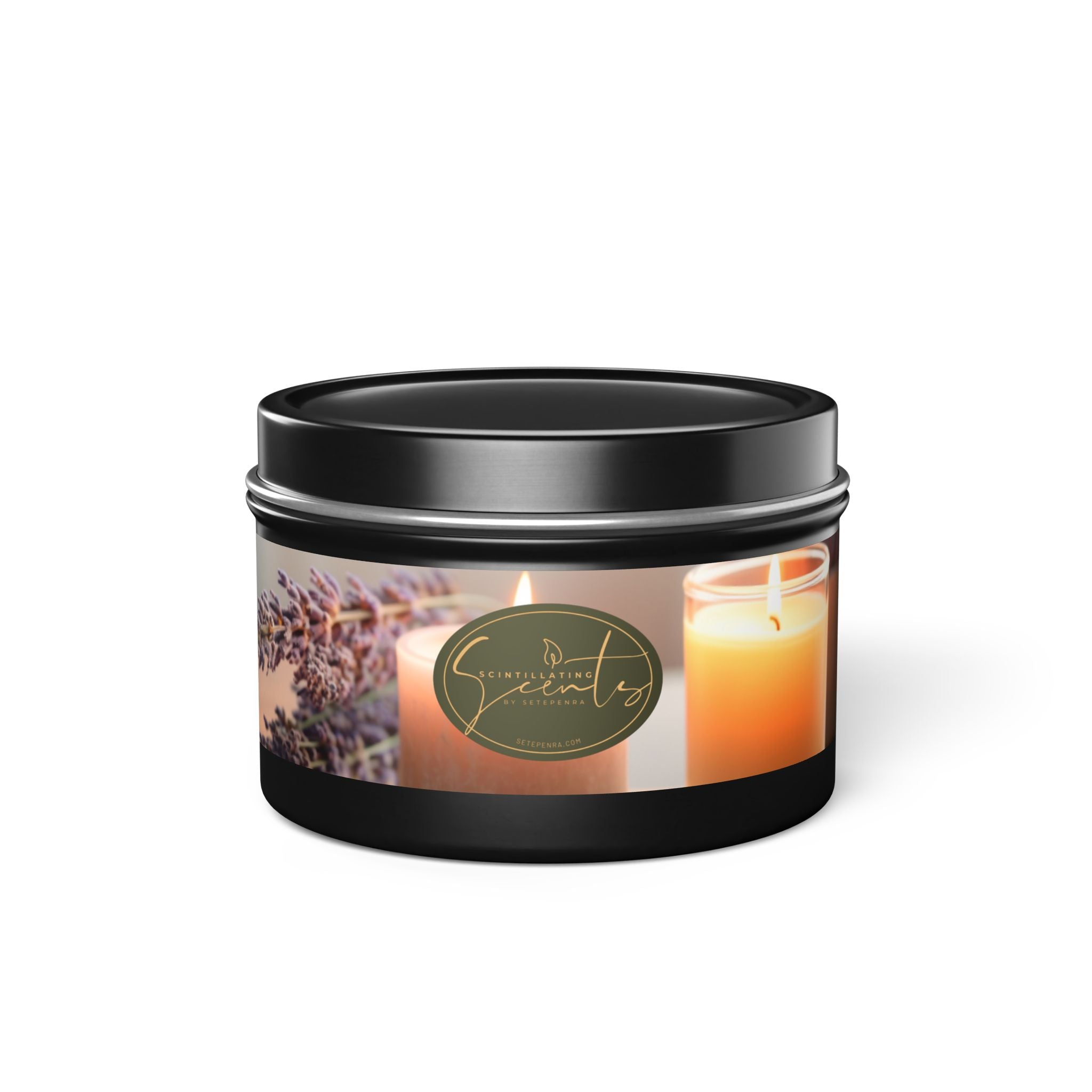 Scintillating Scents by SETEPENRA Tin Candles - Gold, Silver, Black (4oz, 8oz) SETEPENRA Home Decor.