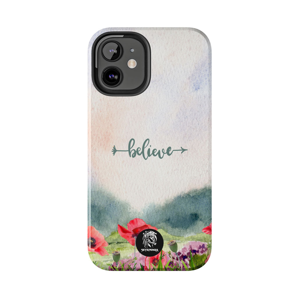 Believe Tough Phone Case (For iPhone, Galaxy & More) - Watercolor Flower