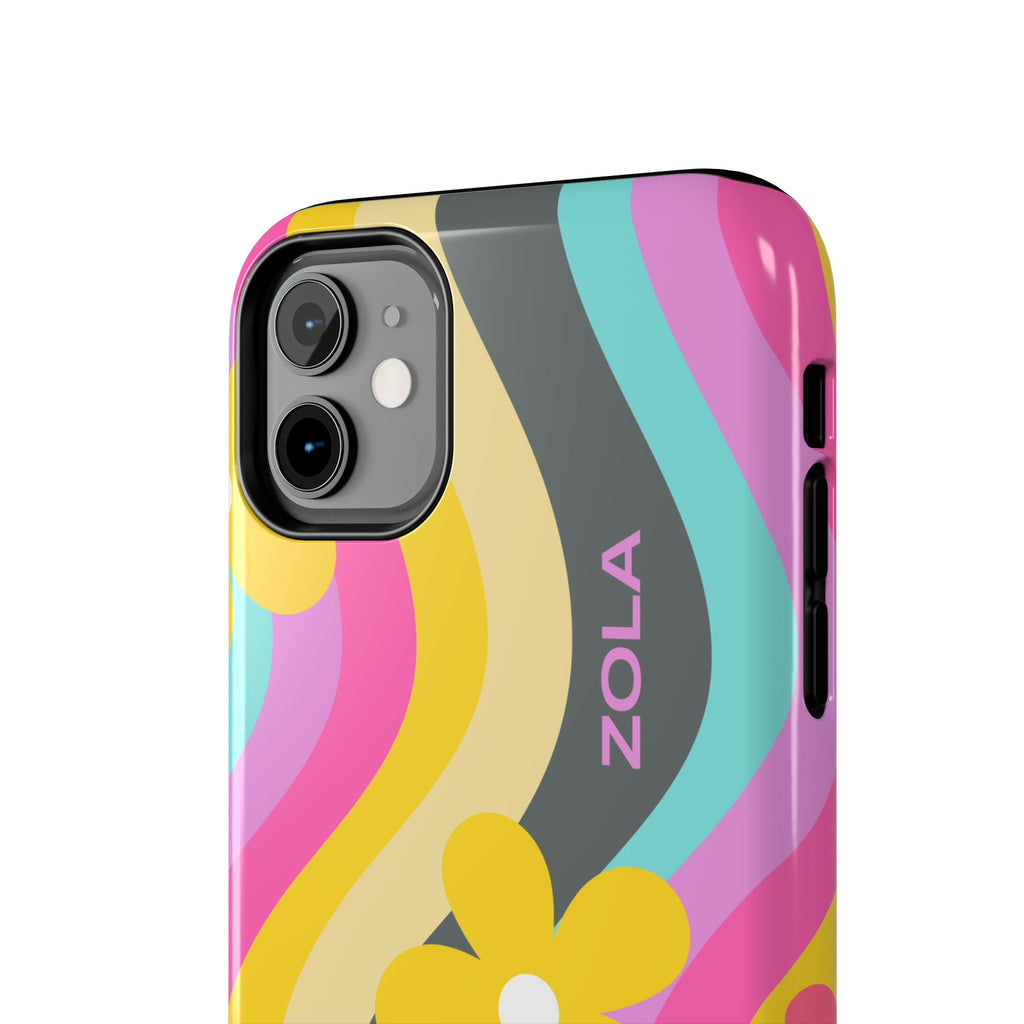 Zola Tough Phone Case (For iPhone, Galaxy & More) - Dark Grey Wave