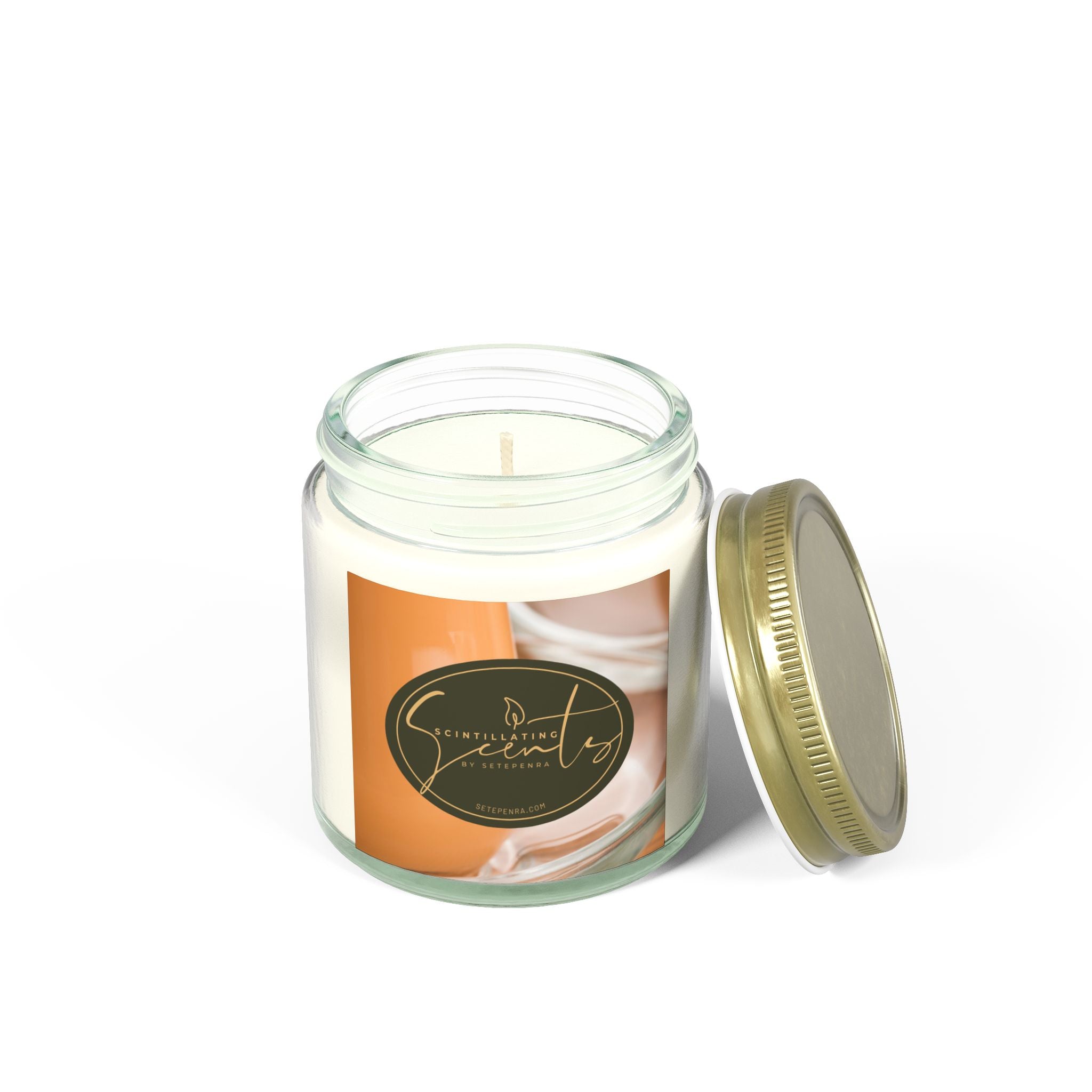 Scintillating Scents by SETEPENRA Scented Candles, Coconut Apricot Wax (4oz, 9oz)