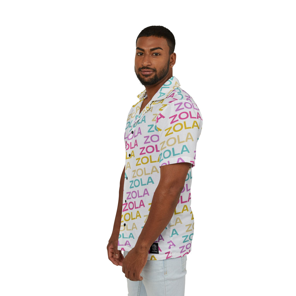 Zola Men's Hawaiian Camp Shirt (White) SETEPENRA All Over Prints.