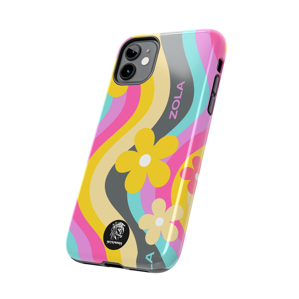 Zola Tough Phone Case (For iPhone, Galaxy & More) - Dark Grey Wave