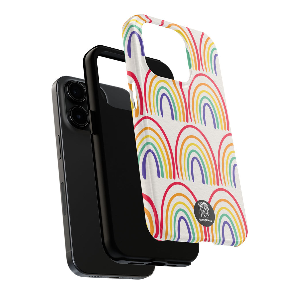Retro Rainbow Tough Phone Case (For iPhone, Galaxy & More)