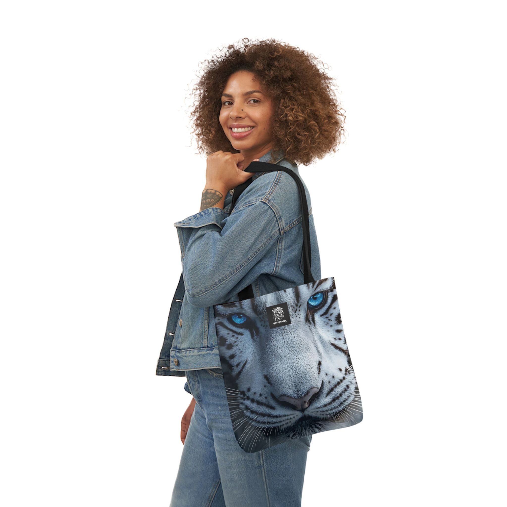 Primal Power Canvas Tote Bag, 5-Color Straps - White Tiger (1st Edition)