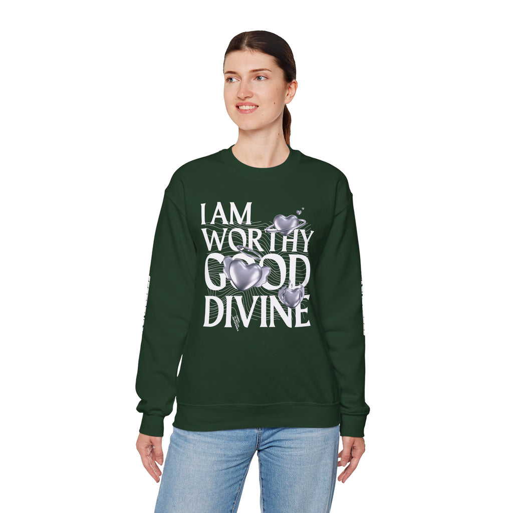 I AM WORTHY GOOD DIVINE Unisex Heavy Blend™ Crewneck Sweatshirt