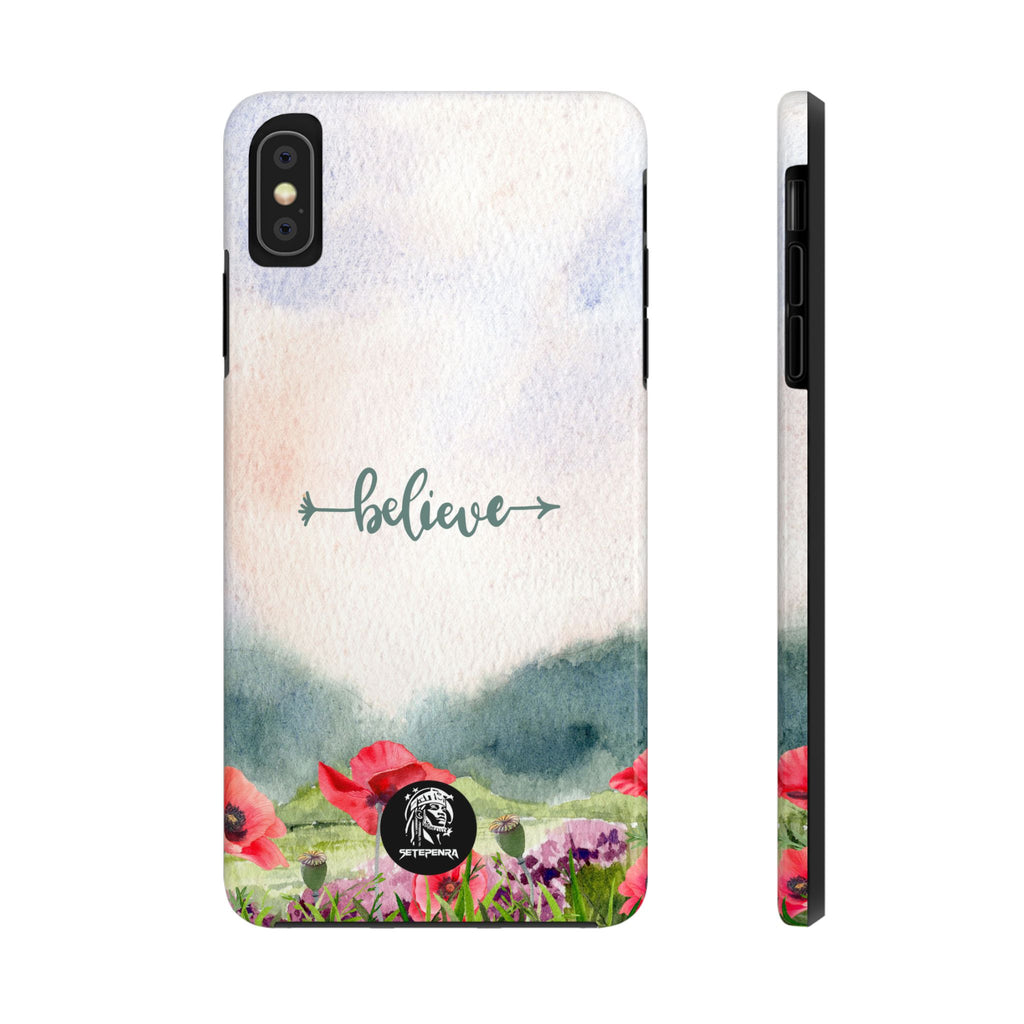 Believe Tough Phone Case (For iPhone, Galaxy & More) - Watercolor Flower SETEPENRA Phone Case.