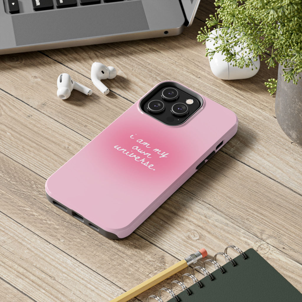 I Am My Own Universe — Pink Gradient Protective Cover Tough Phone Case