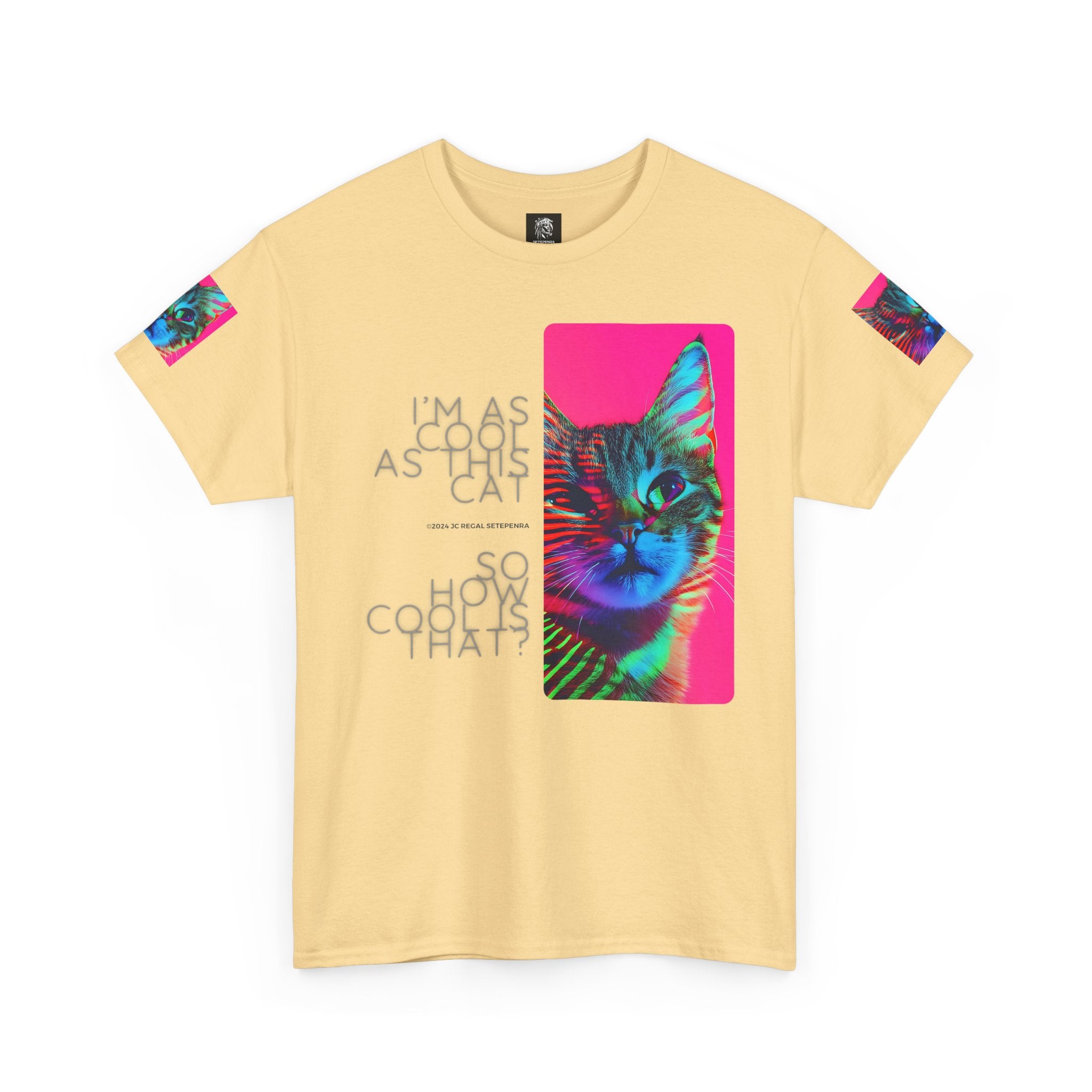 Cool Cat (Whiskers 2) Unisex Heavy Cotton Tee SETEPENRA T-Shirt.