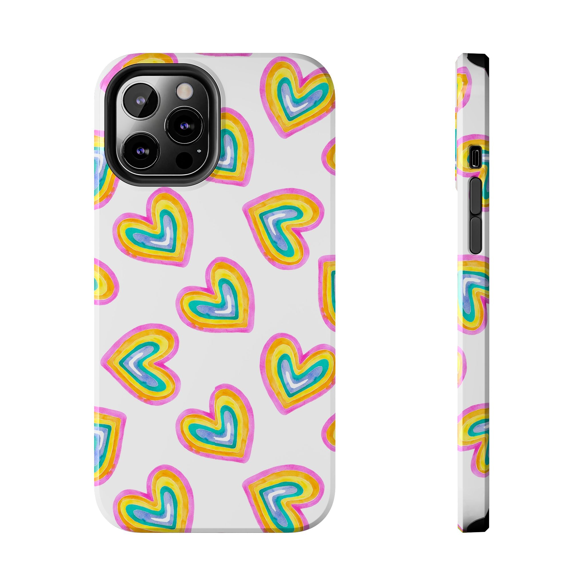 Rainbow Heart Tough Phone Case — Durable Cute Protective Phone Cover