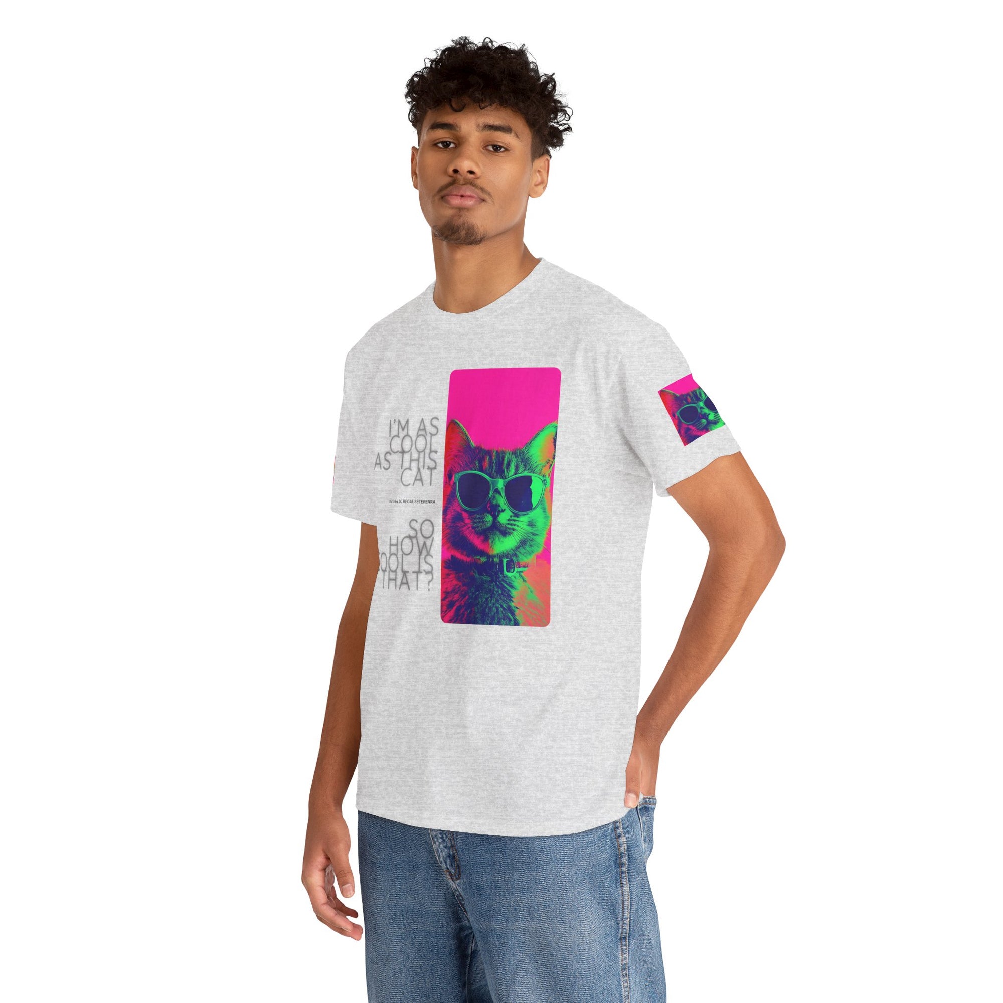 Cool Cat (Whiskers 1) Unisex Heavy Cotton Tee
