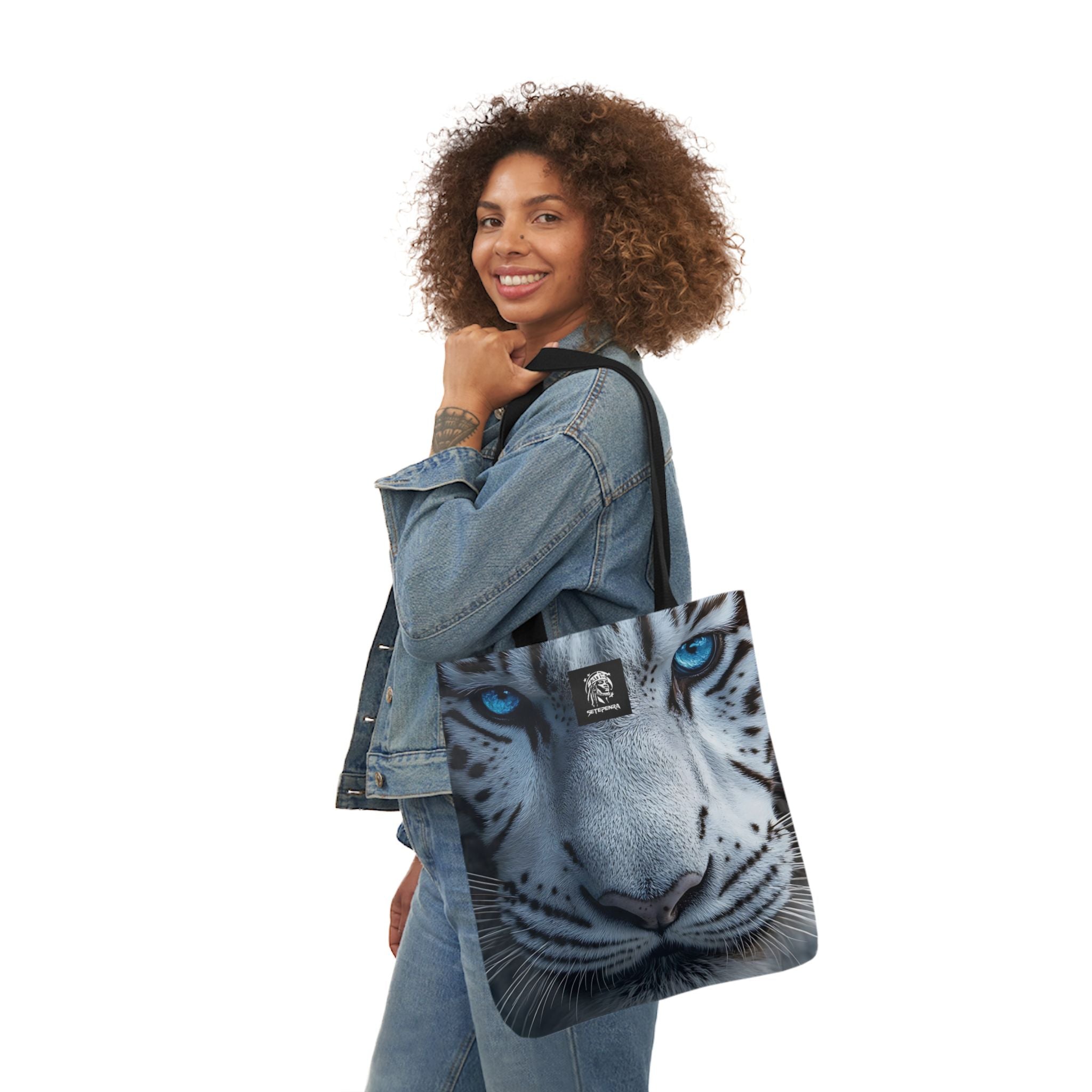 Primal Power Canvas Tote Bag, 5-Color Straps - White Tiger (1st Edition)