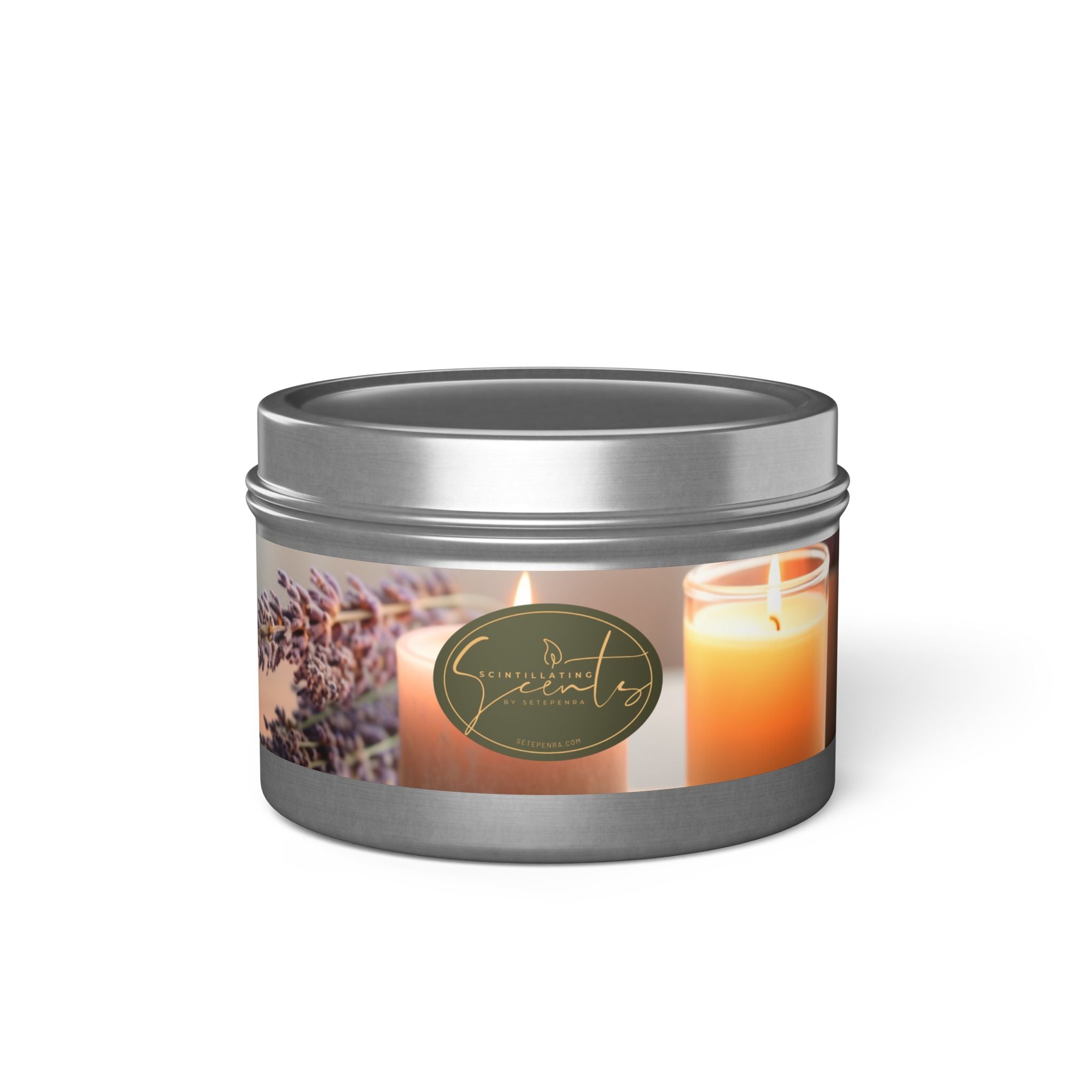 Scintillating Scents by SETEPENRA Tin Candles - Gold, Silver, Black (4oz, 8oz) SETEPENRA Home Decor.