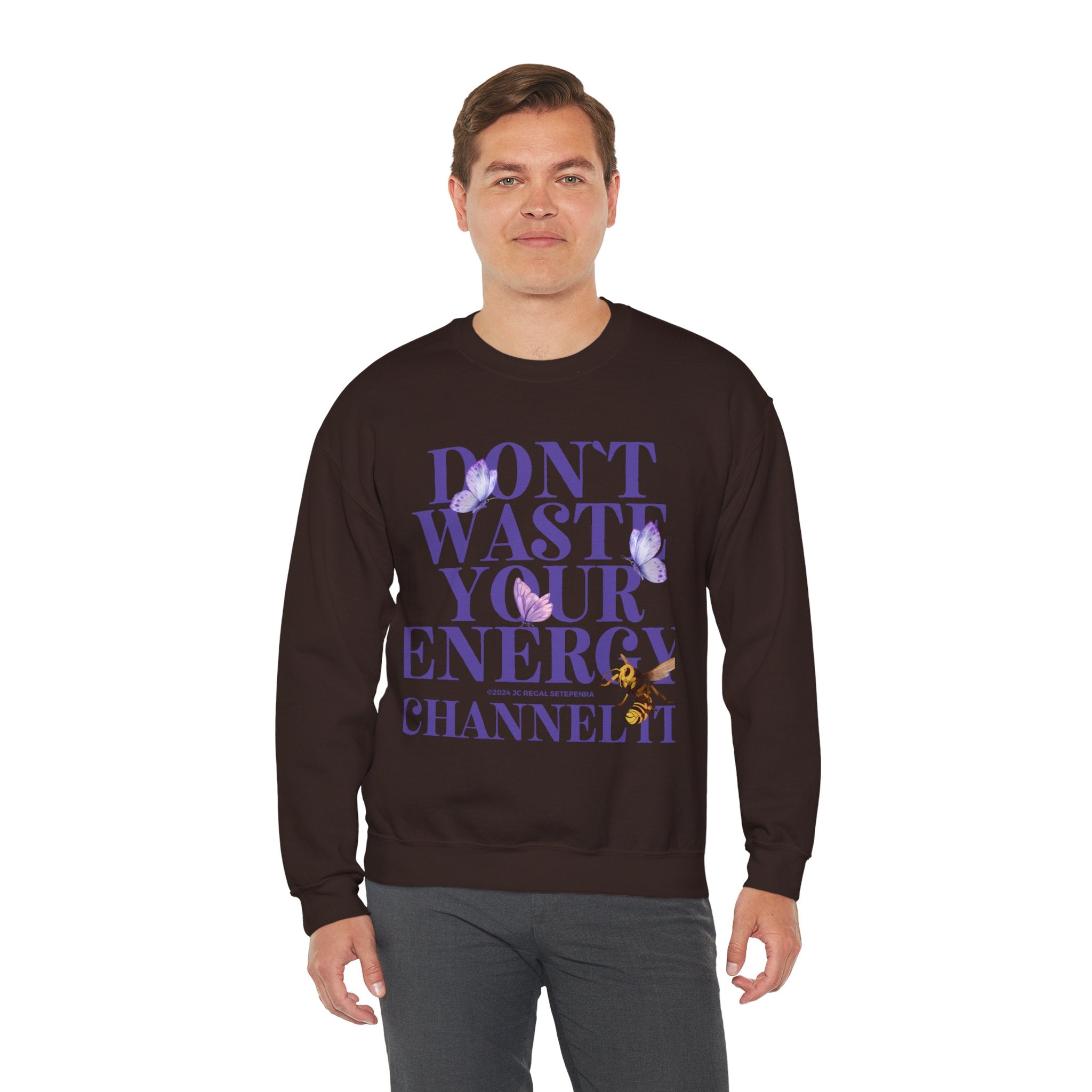 Channel It Unisex Heavy Blend™ Crewneck Sweatshirt (Purple Print)
