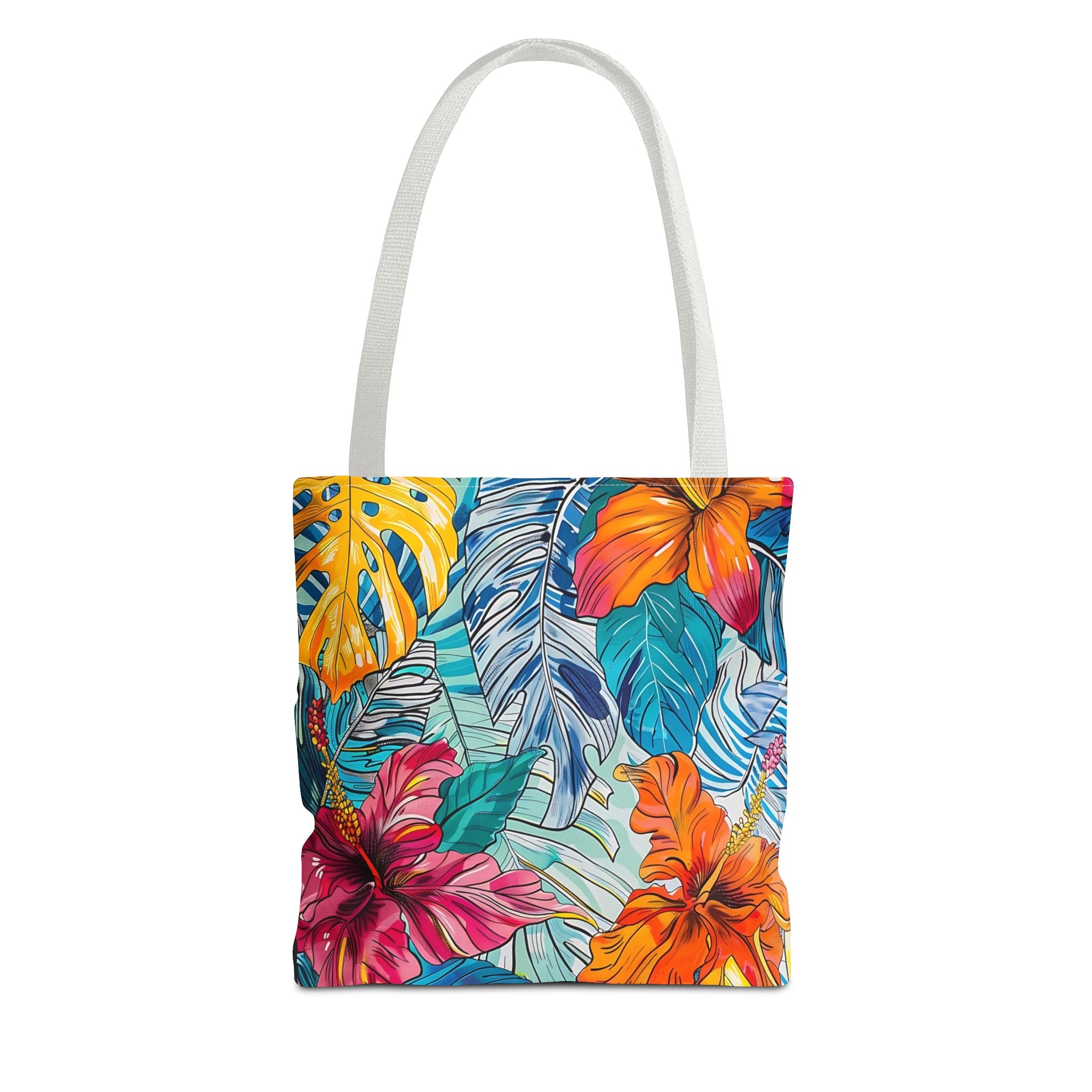 Monstera Hibiscus Tote Bag SETEPENRA Bags.