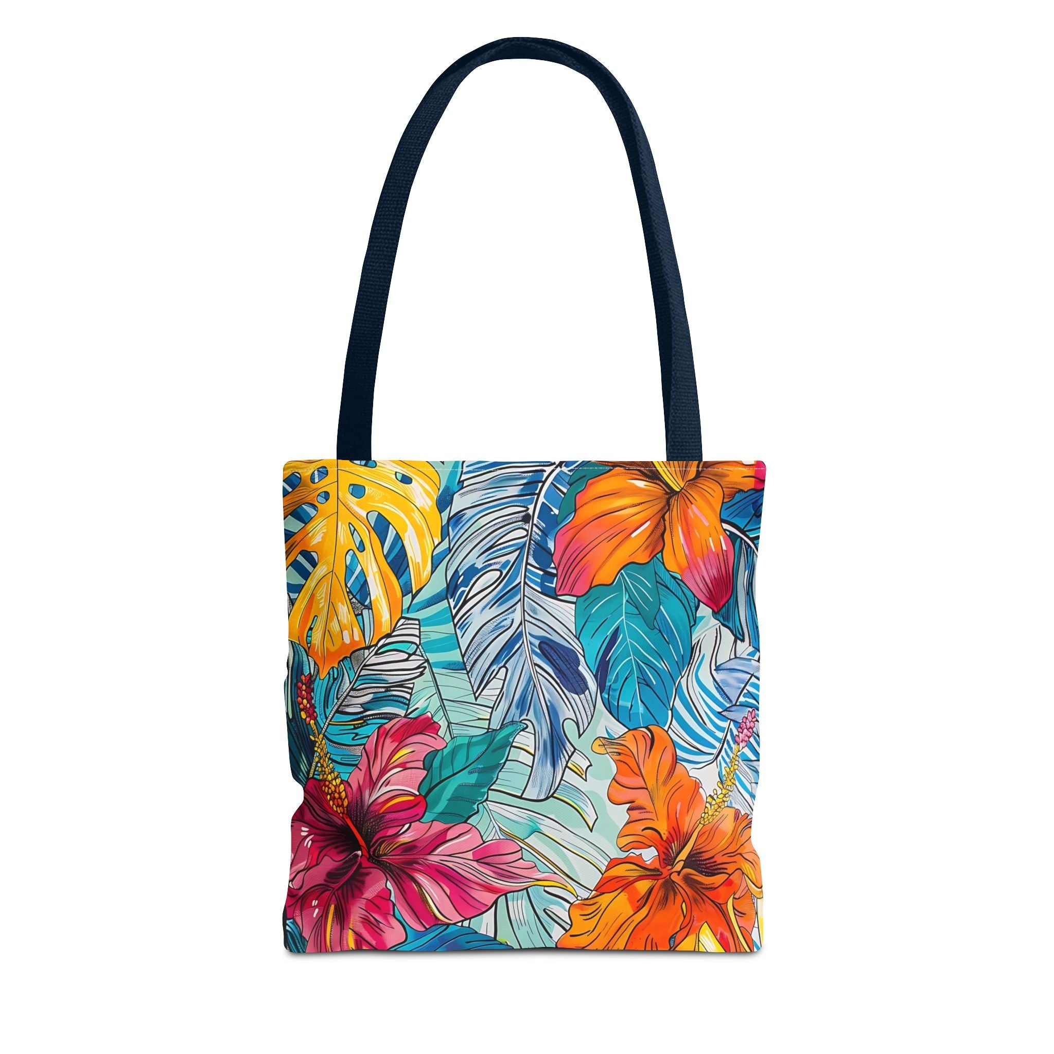 Monstera Hibiscus Tote Bag SETEPENRA Bags.